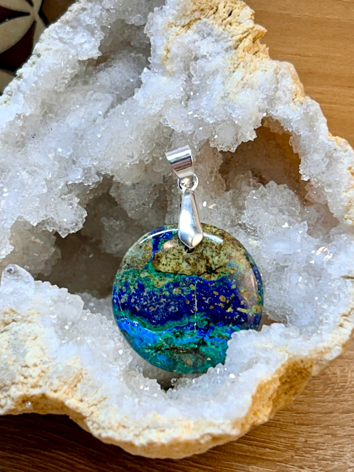 Pendentif d’azurite malachite