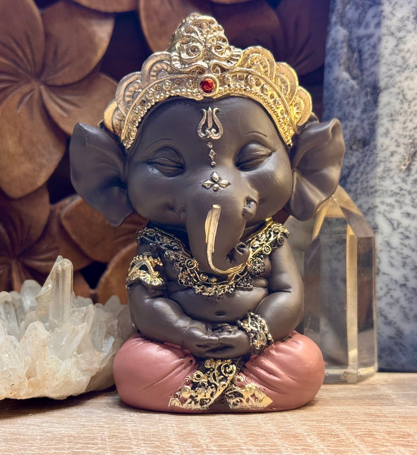 Statue Bébé Ganesh méditation