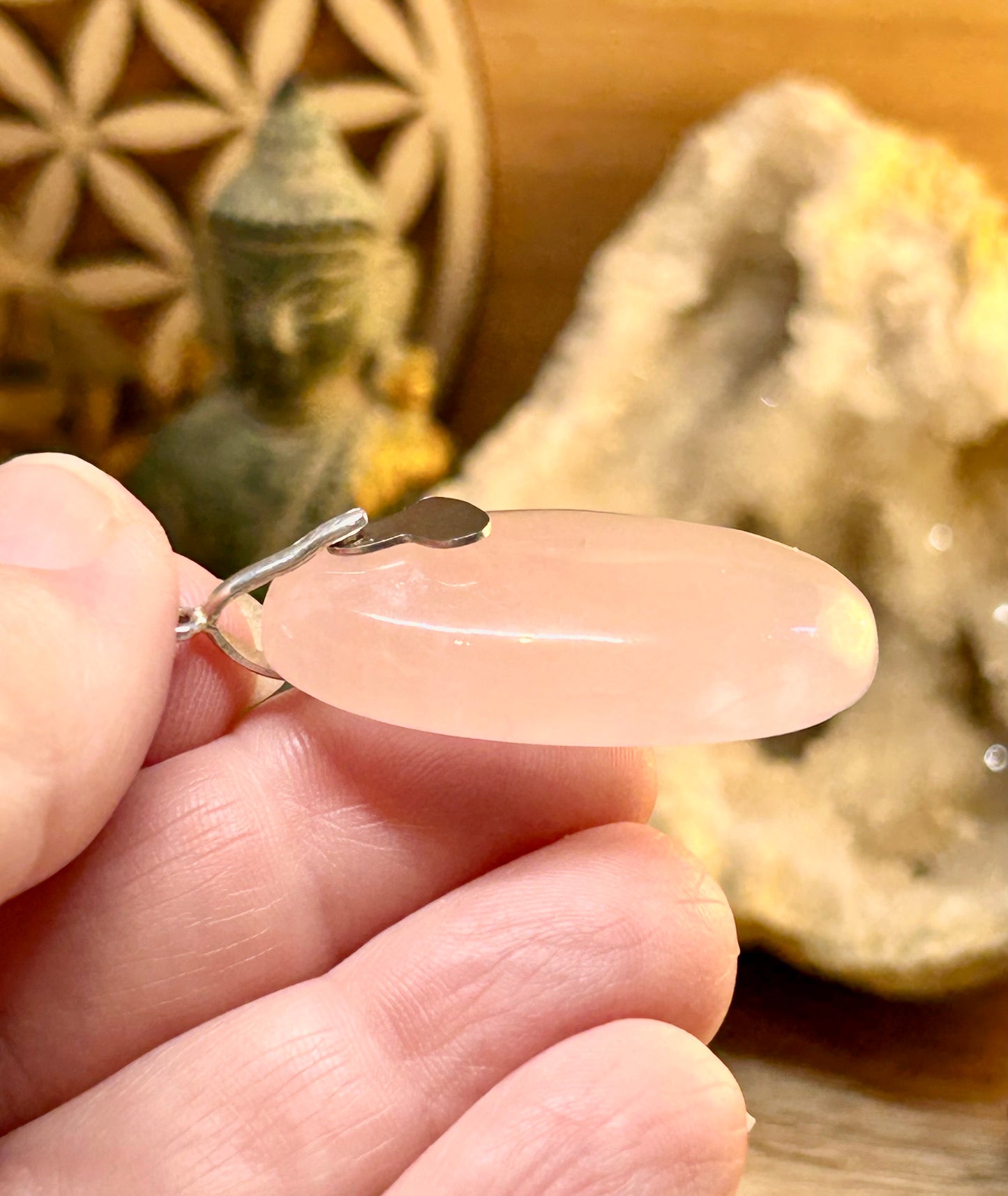 Pendentif de quartz rose