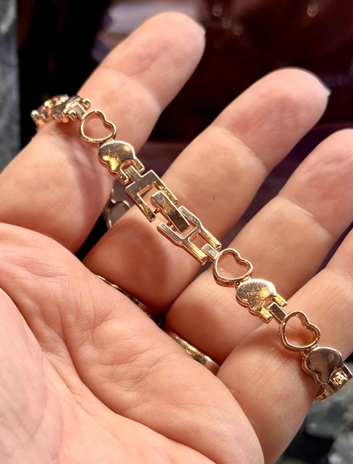 Bracelet magnétique avec aimants - cœurs