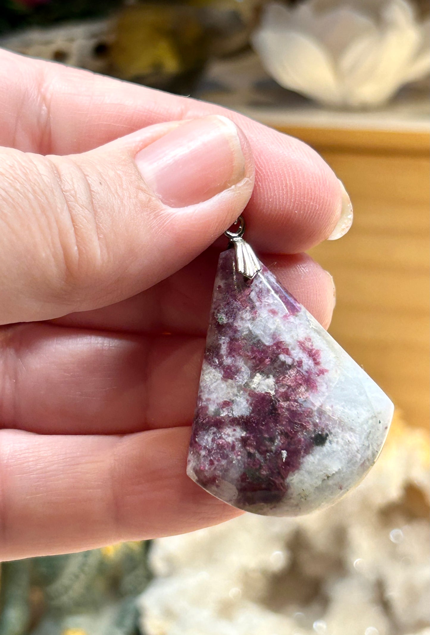 Pendentif de tourmaline rose