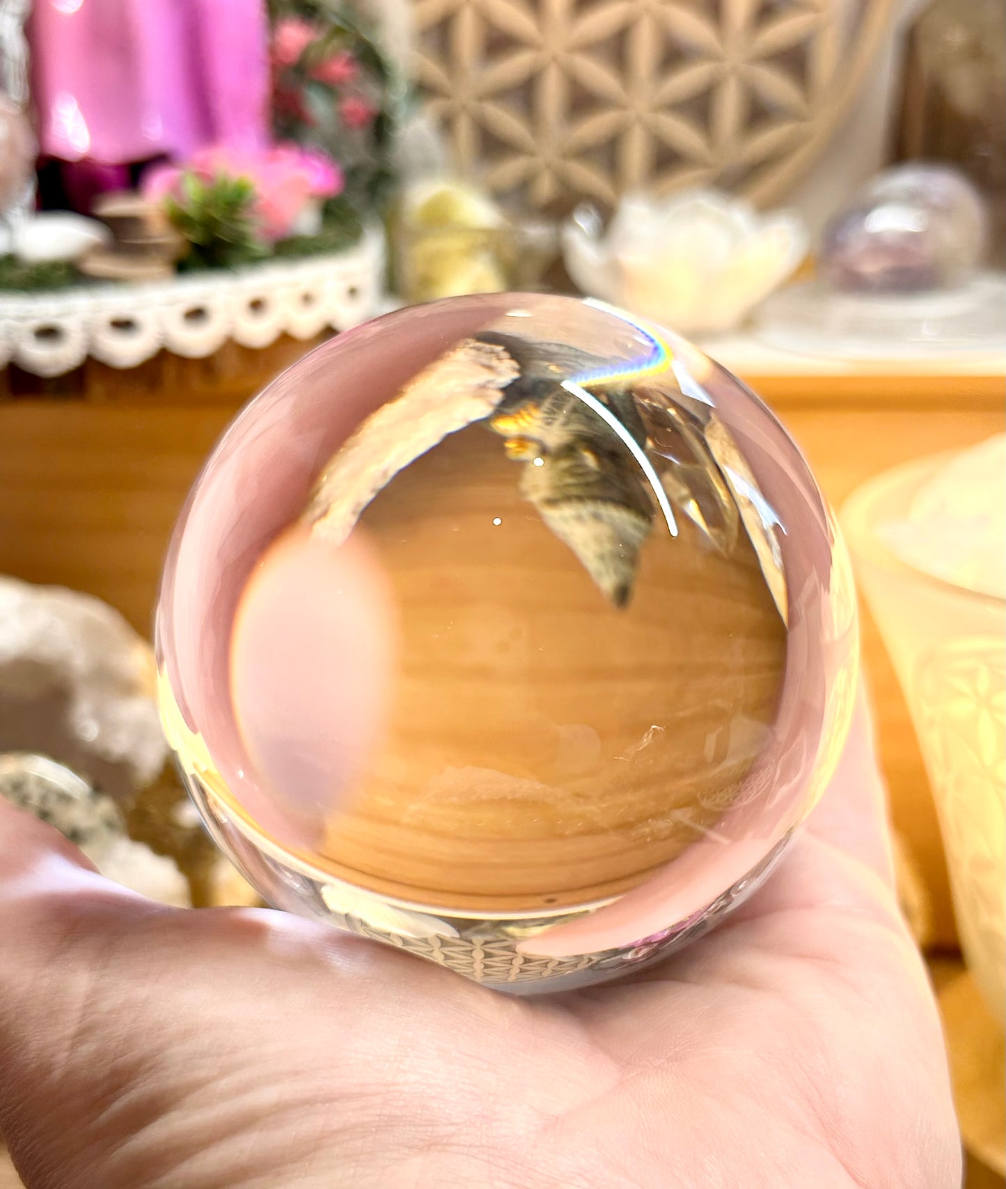 Boule de cristal divinatoire + support