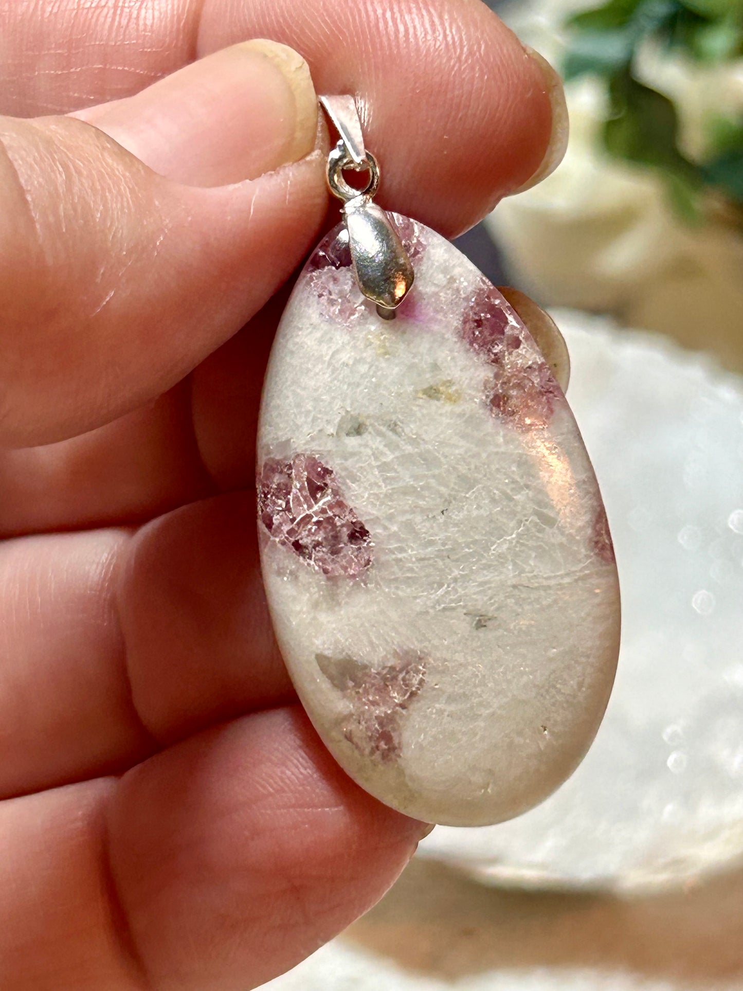 Pendentif de tourmaline rose ou rubellite