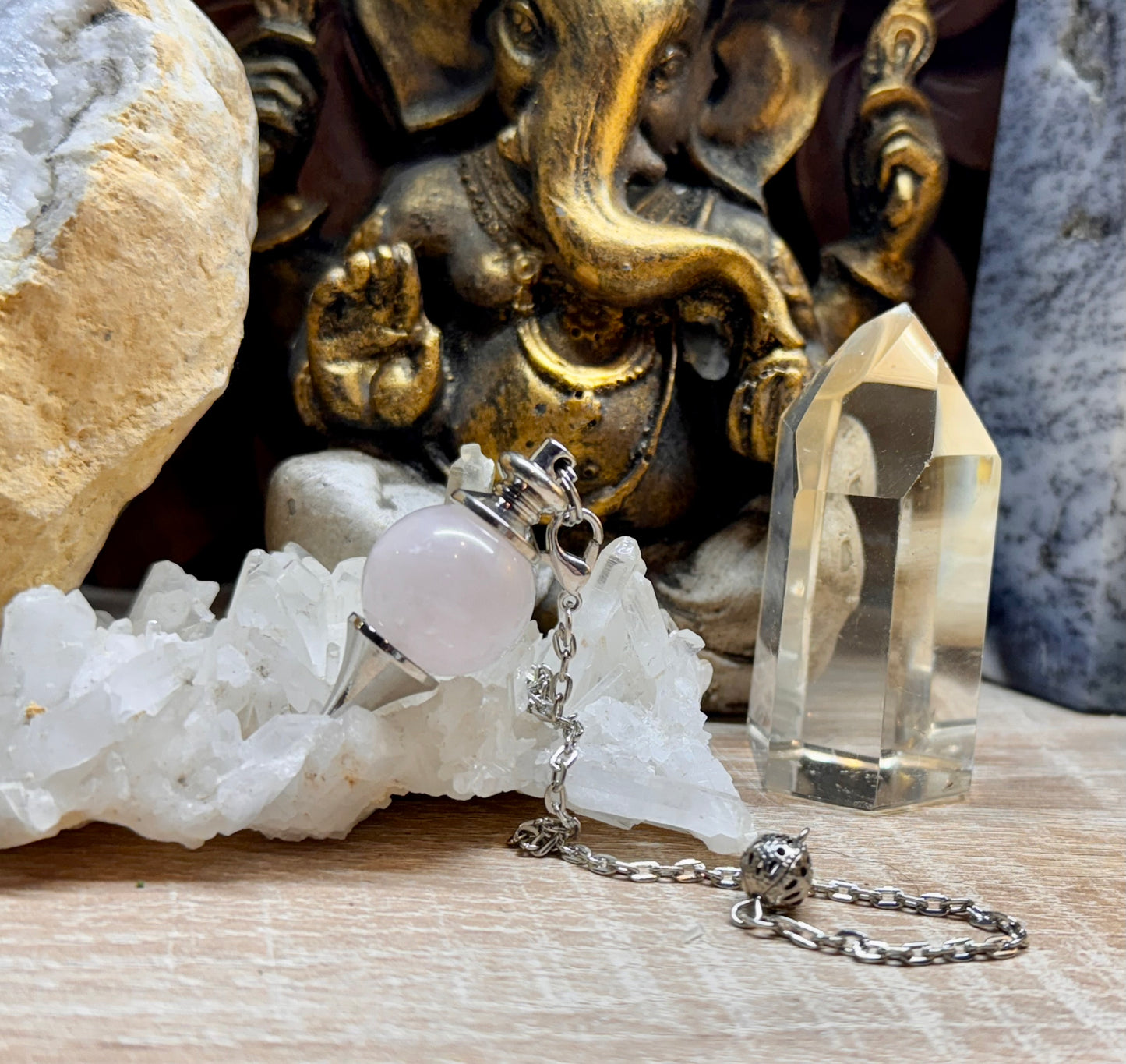 Pendule Séphoroton en Quartz Rose