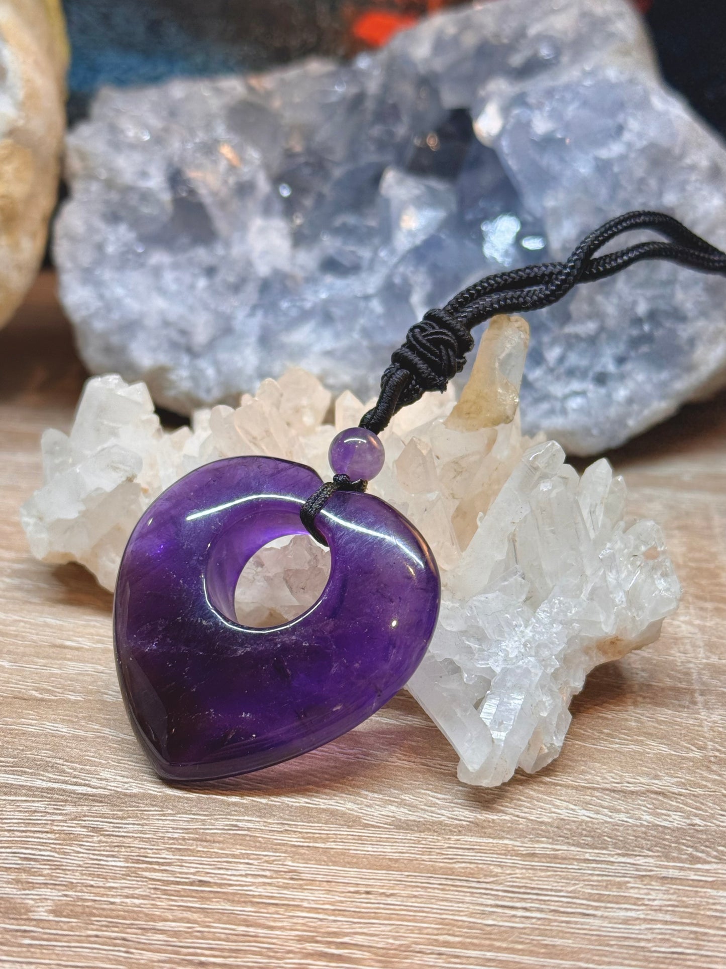 Pendentif d’améthyste forme cœur