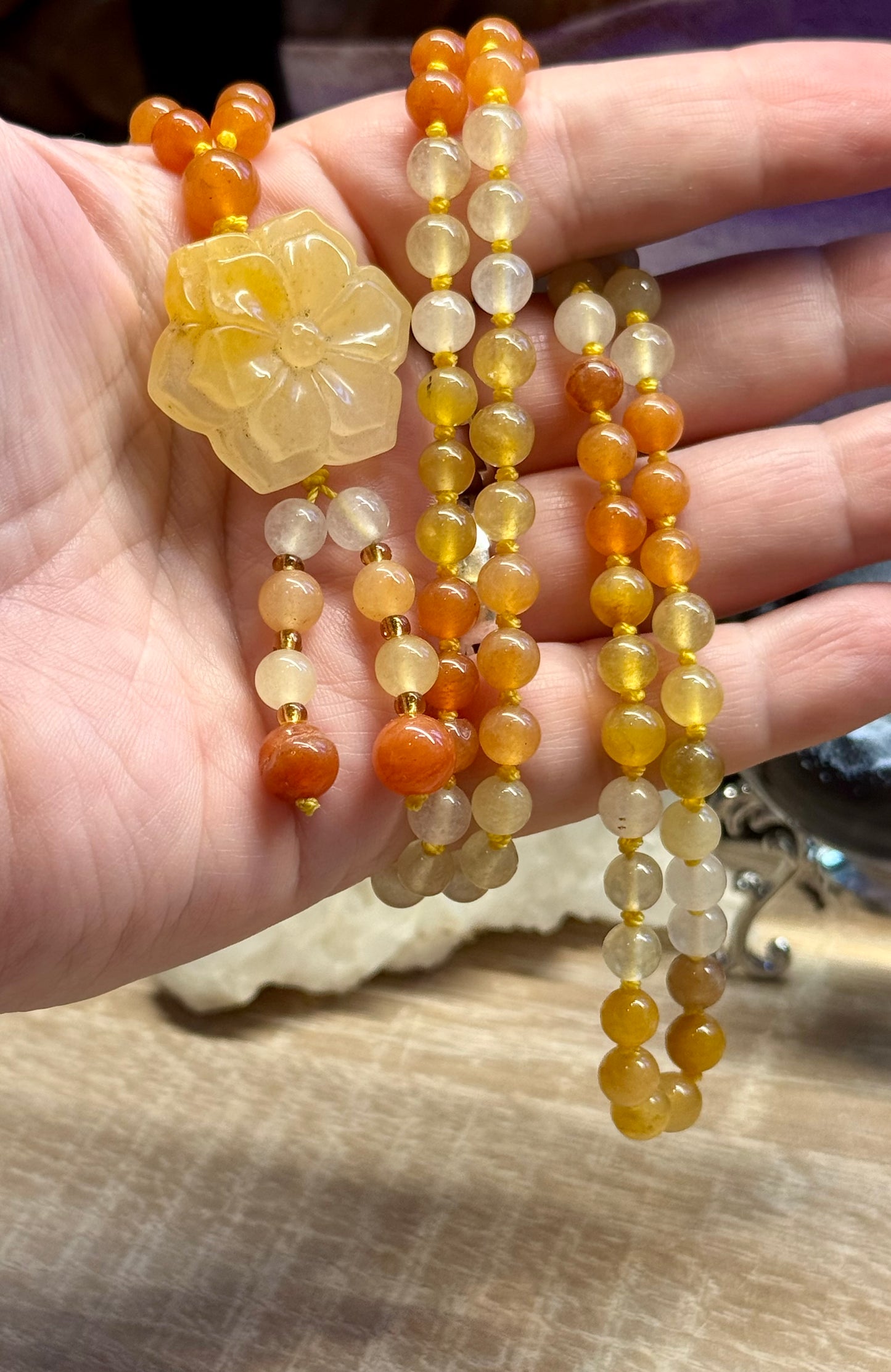Collier en Aventurine Jaune et Orange