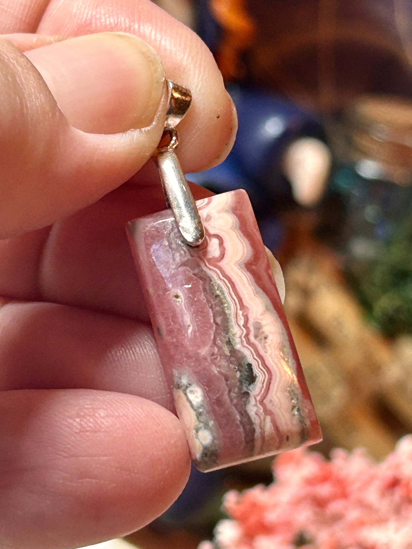 Pendentif de rhodochrosite