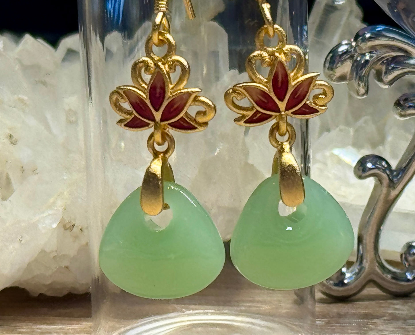 Boucles d’oreilles goutte de Jade