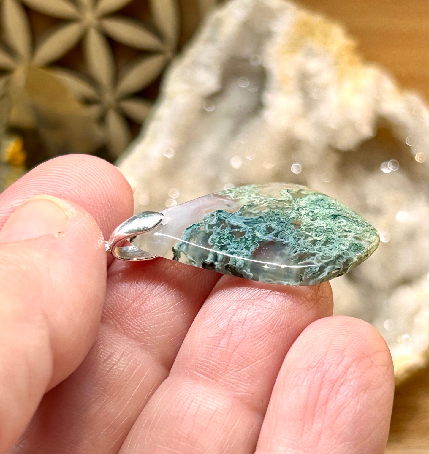 Pendentif d’agate mousse