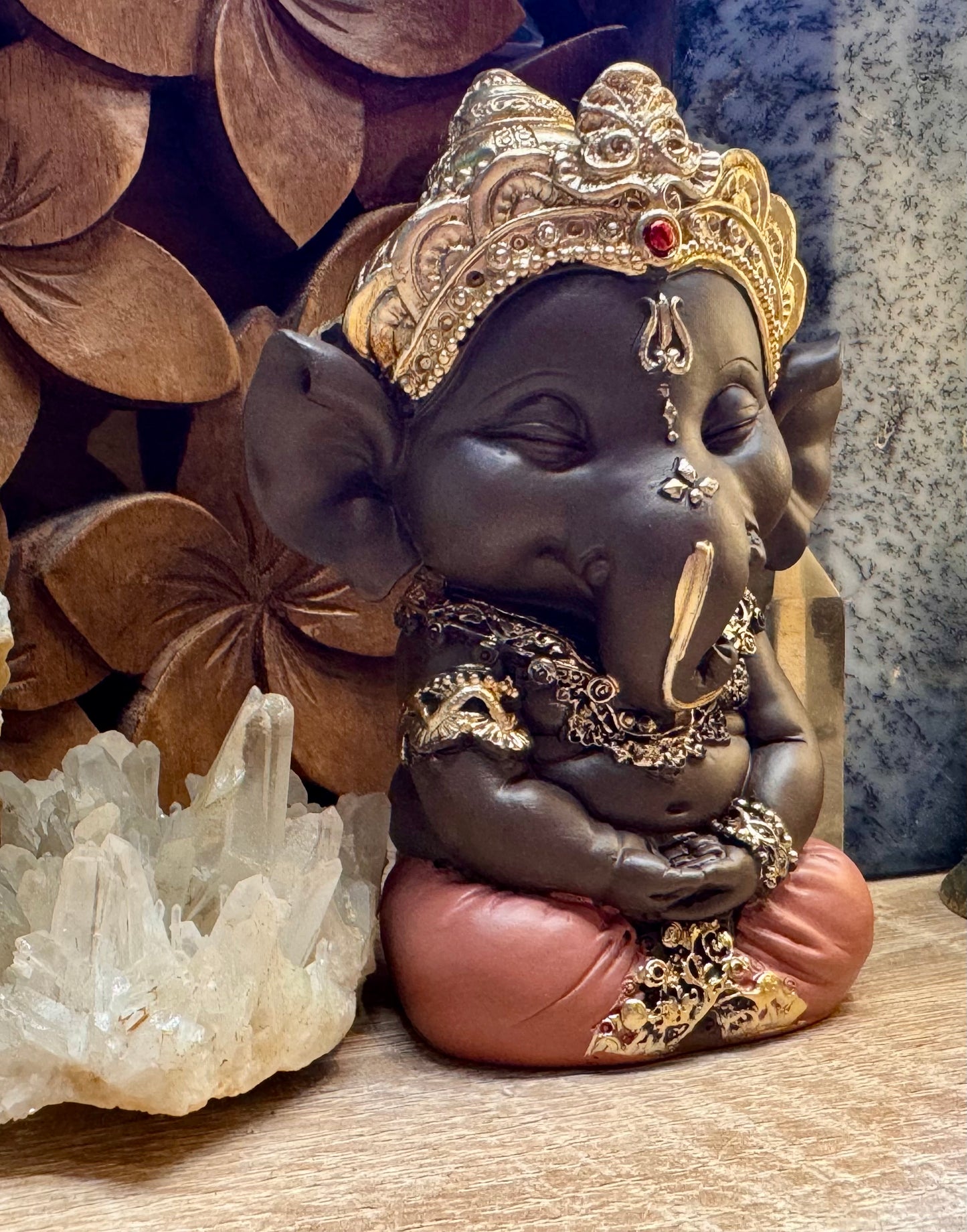 Statue Bébé Ganesh méditation