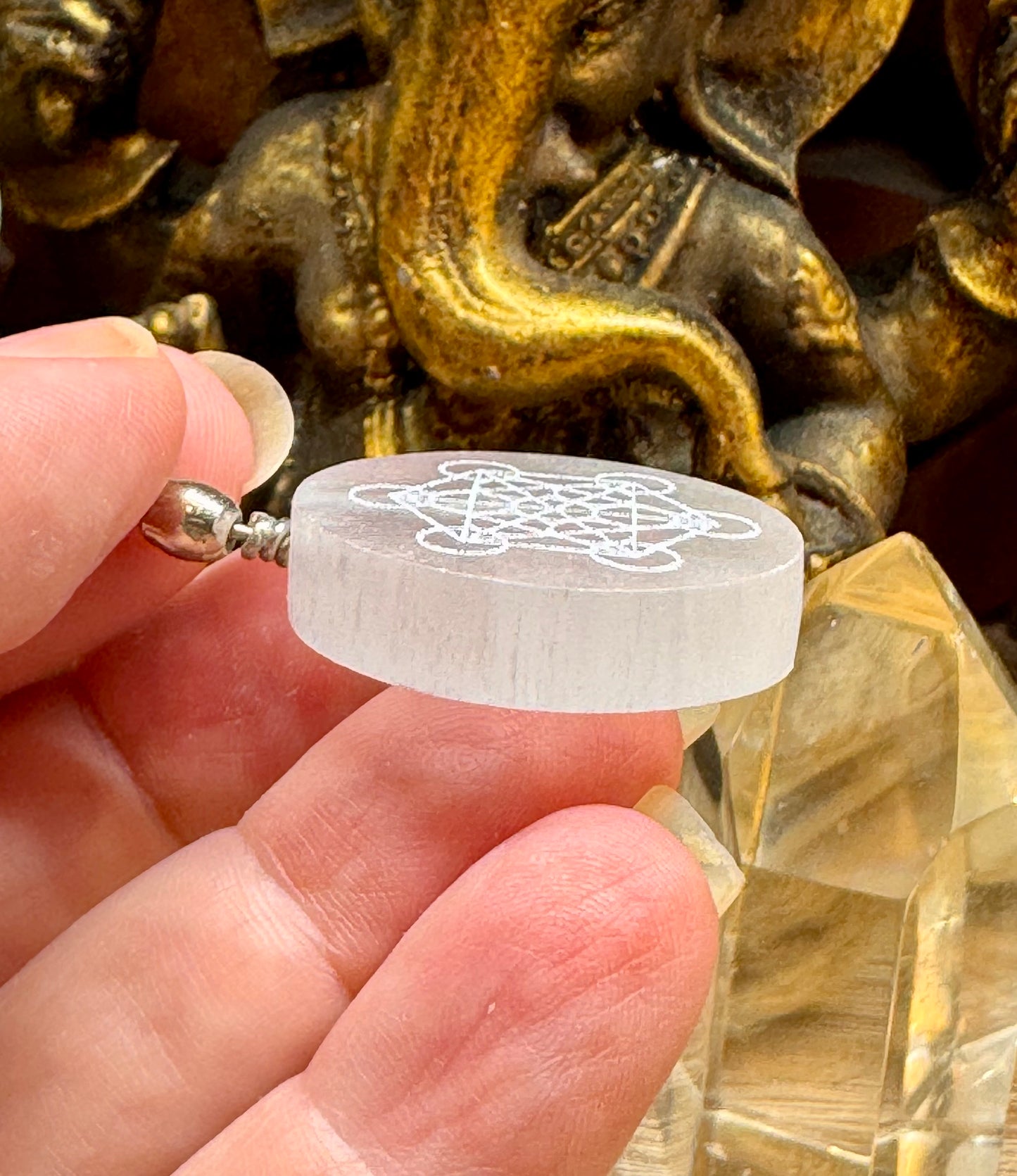 Pendentif sélénite Métatron