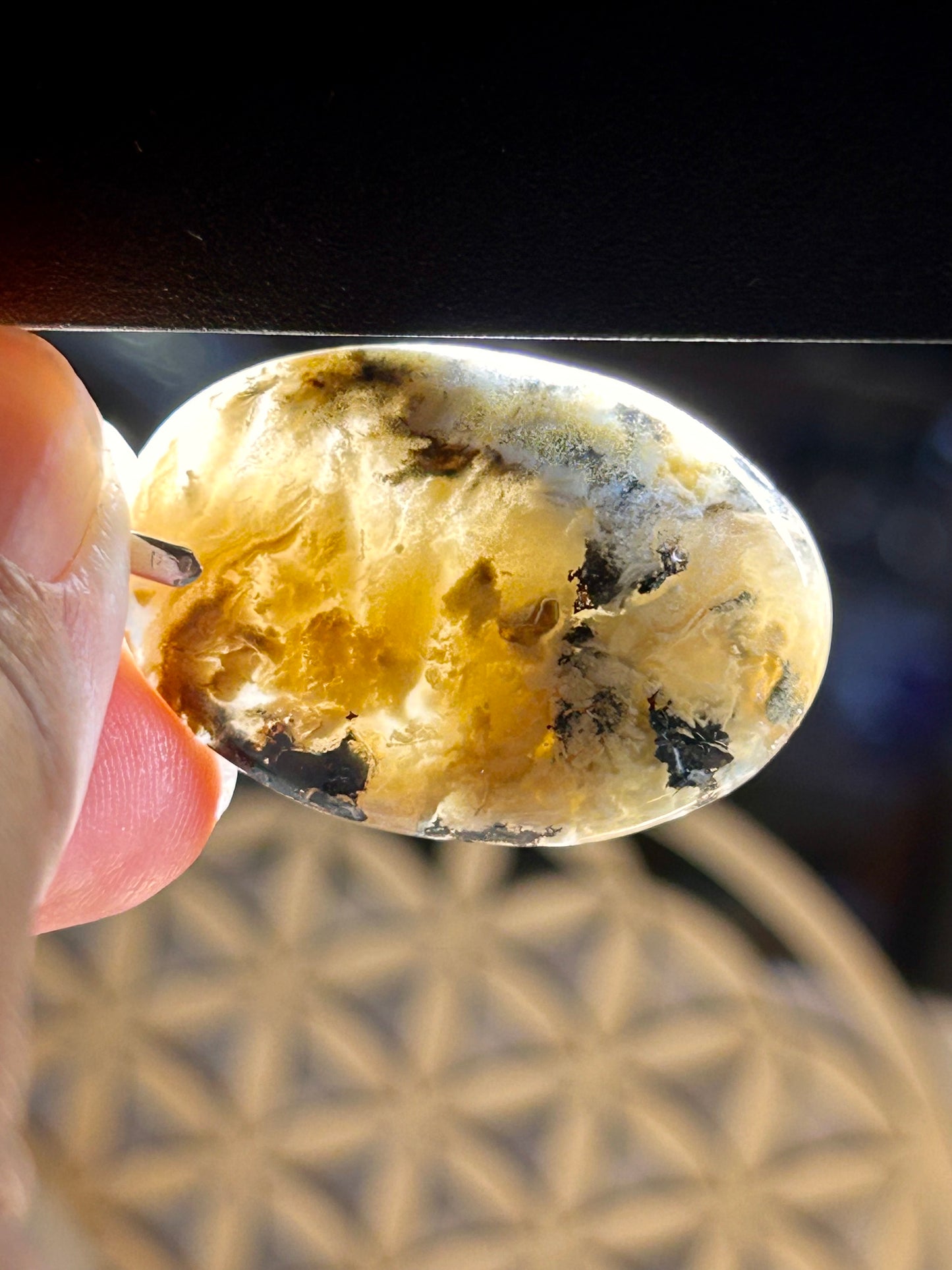 Pendentif d’agate dendrite de tigre
