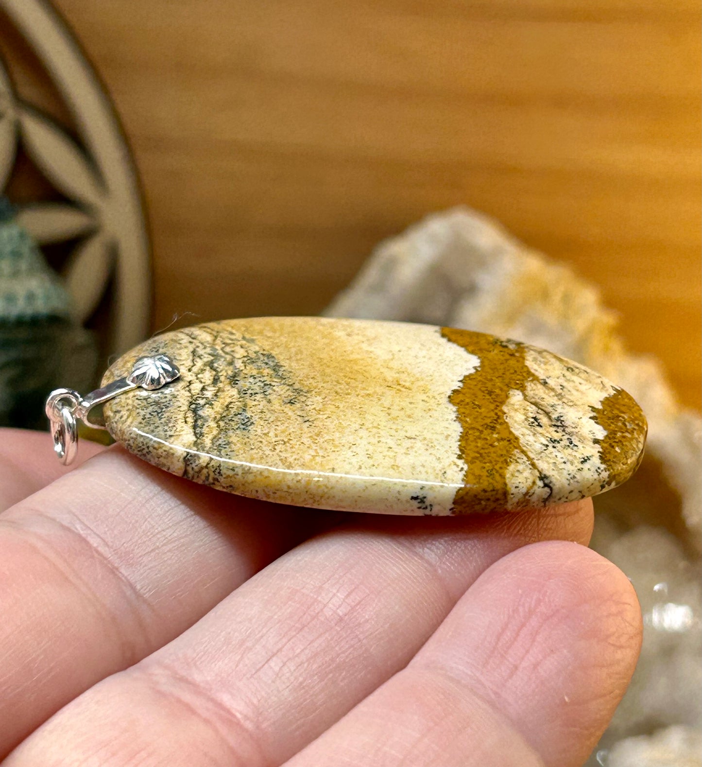 Pendentif de jaspe paysage