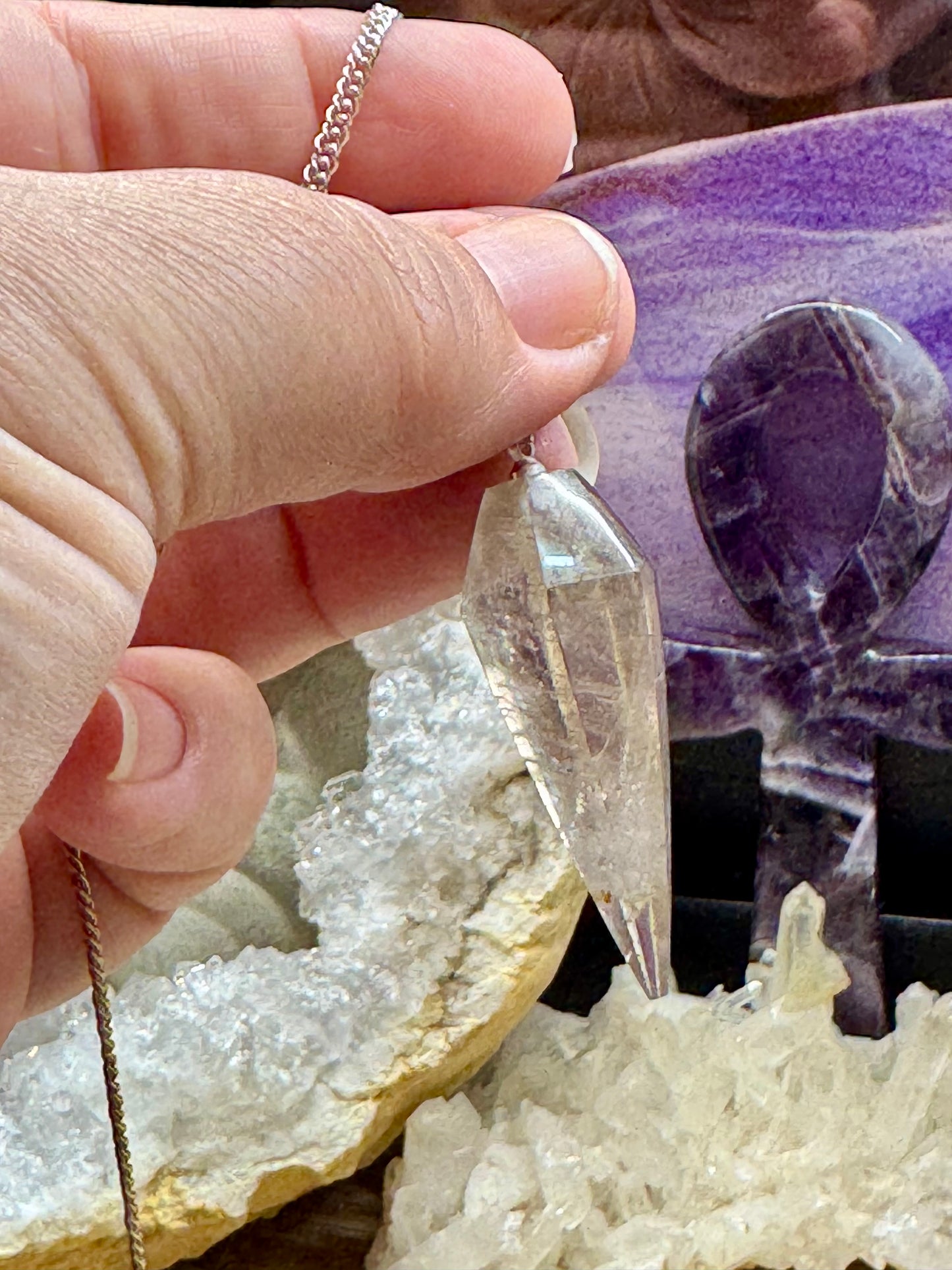 Pendule conique Quartz fumé - Perle
