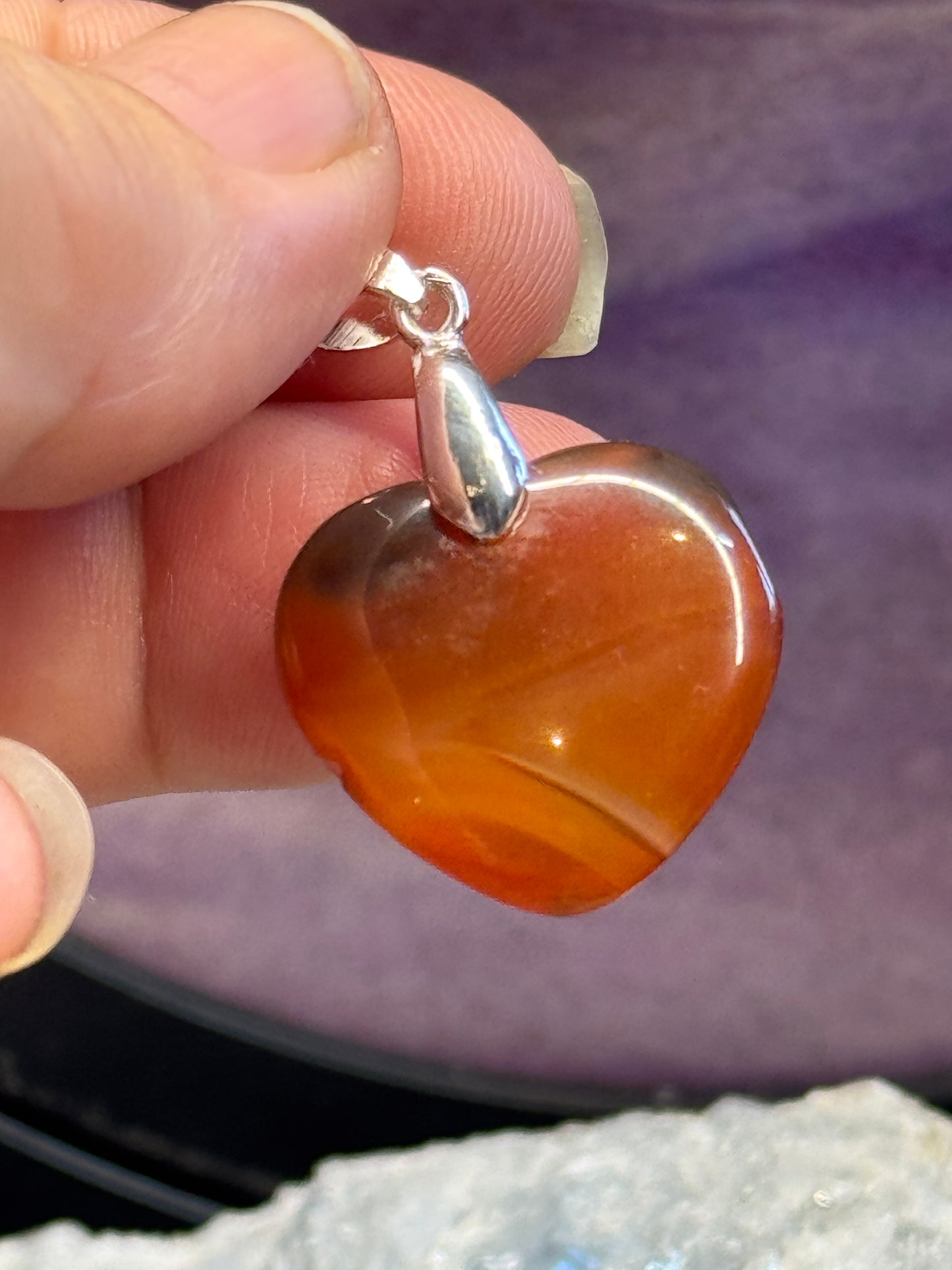 Pendentif cœur en Cornaline