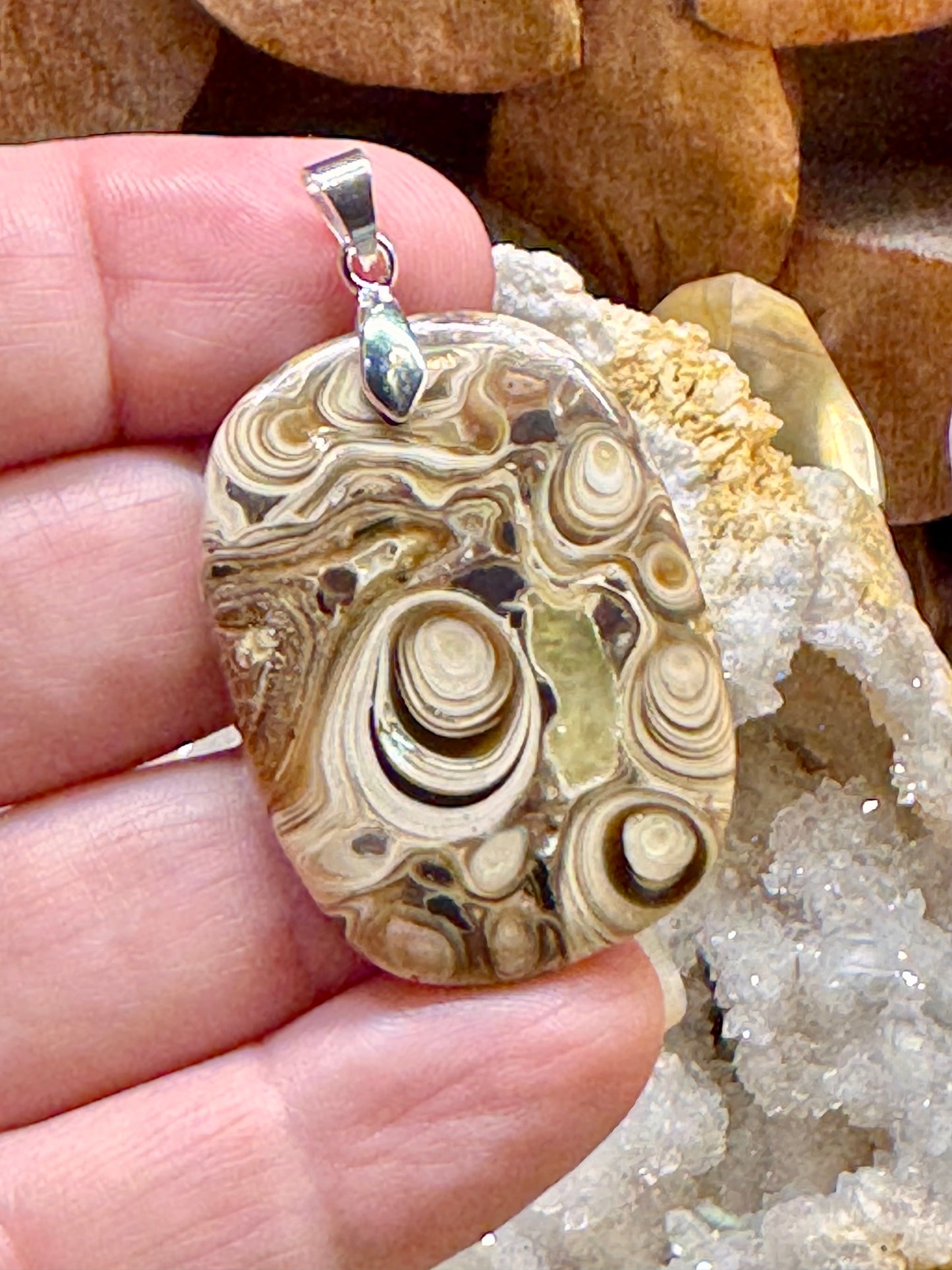 Pendentif en bois fossile