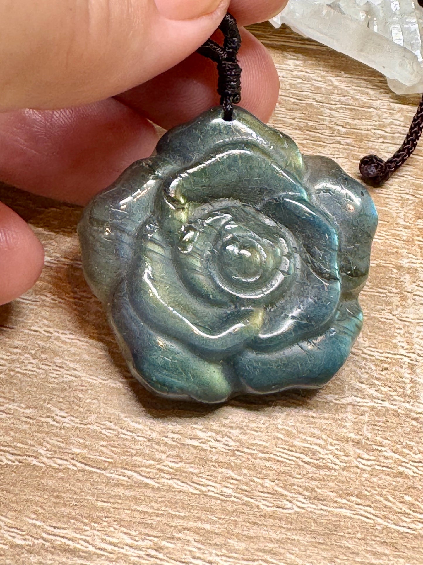 Pendentif rose en Labradorite - 3