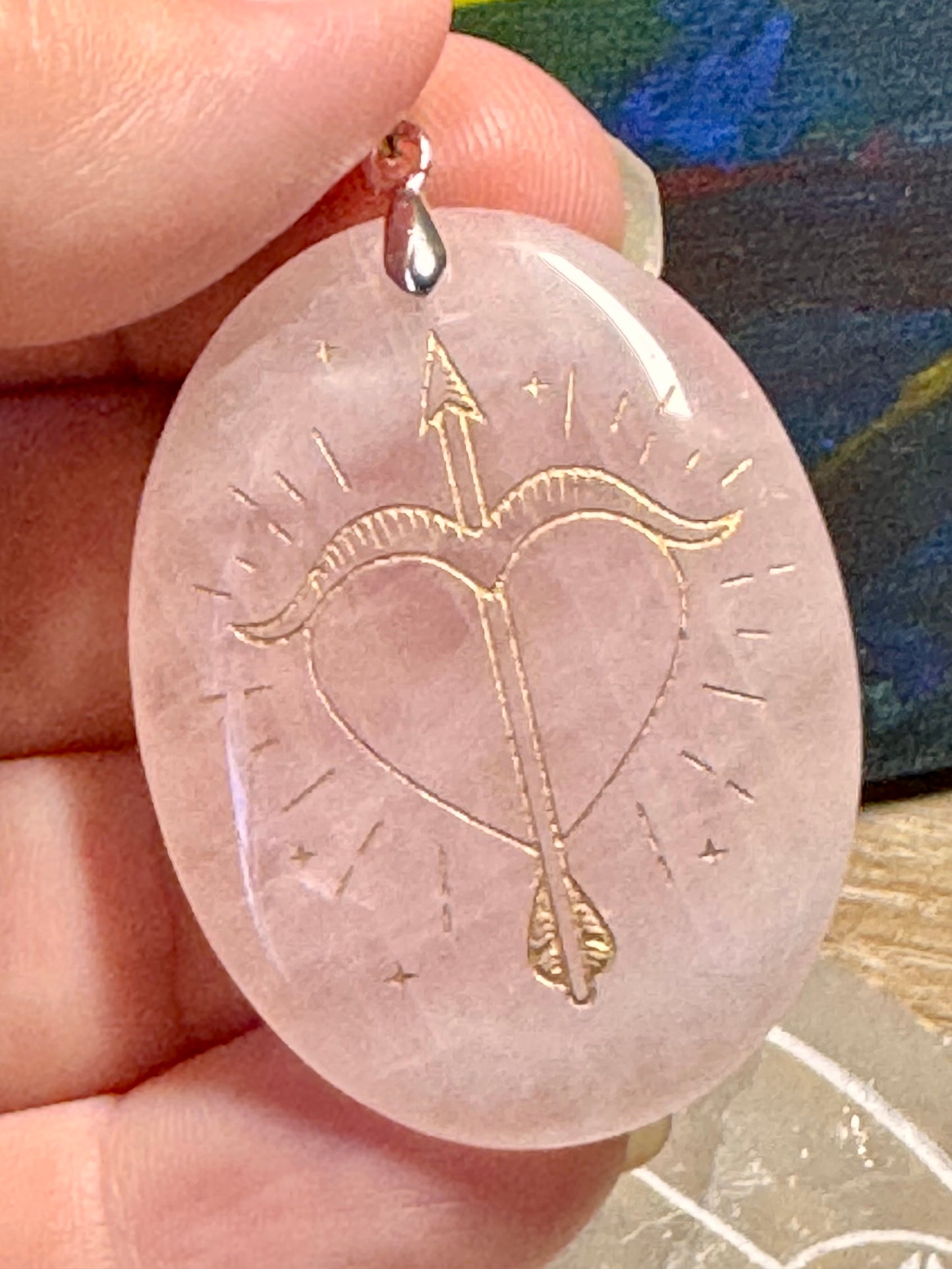 Pendentif de quartz rose