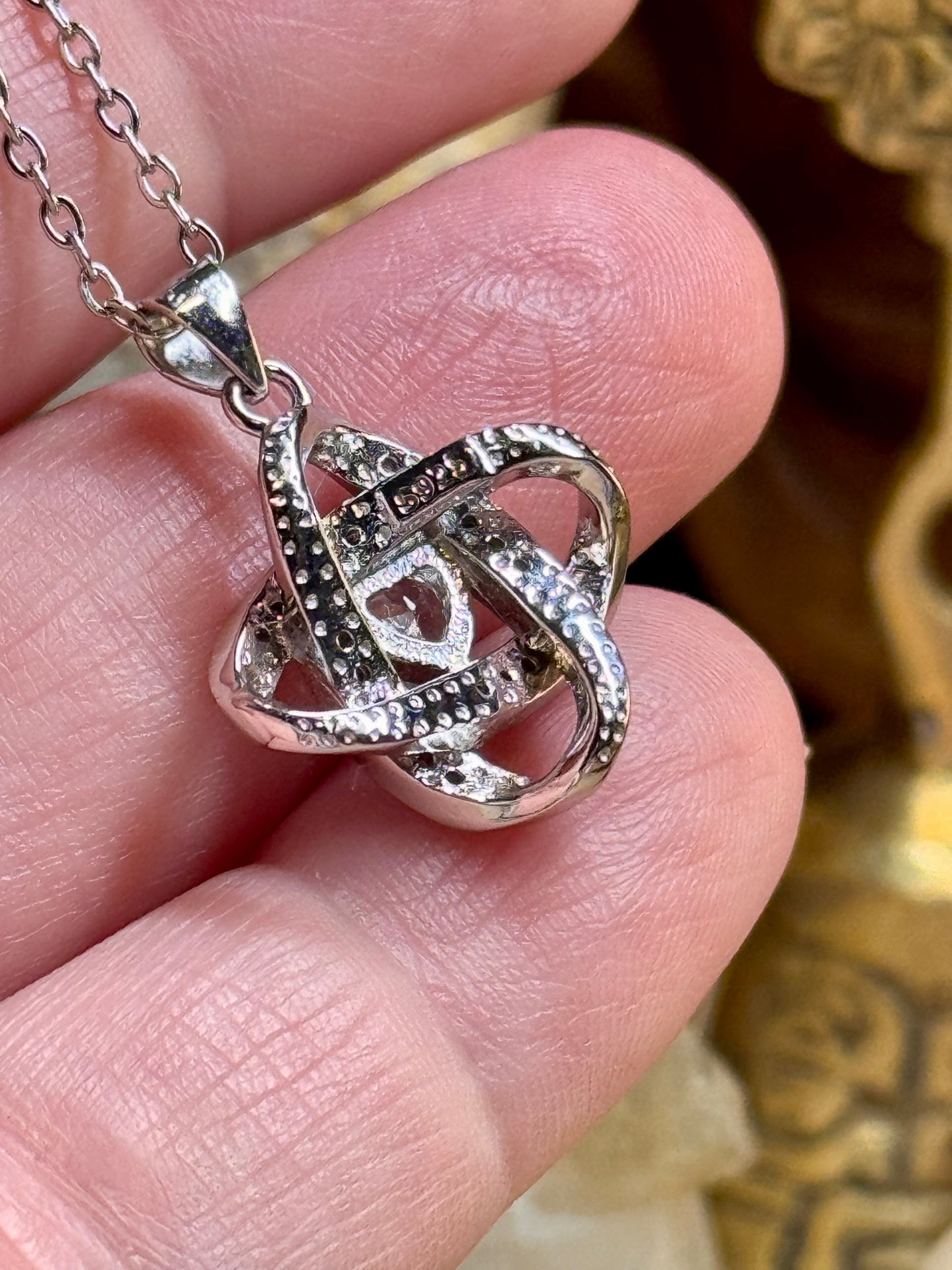 Collier double en argent et zircon