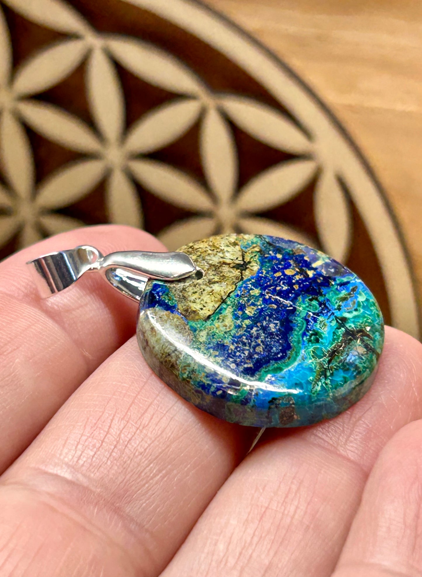 Pendentif d’azurite malachite