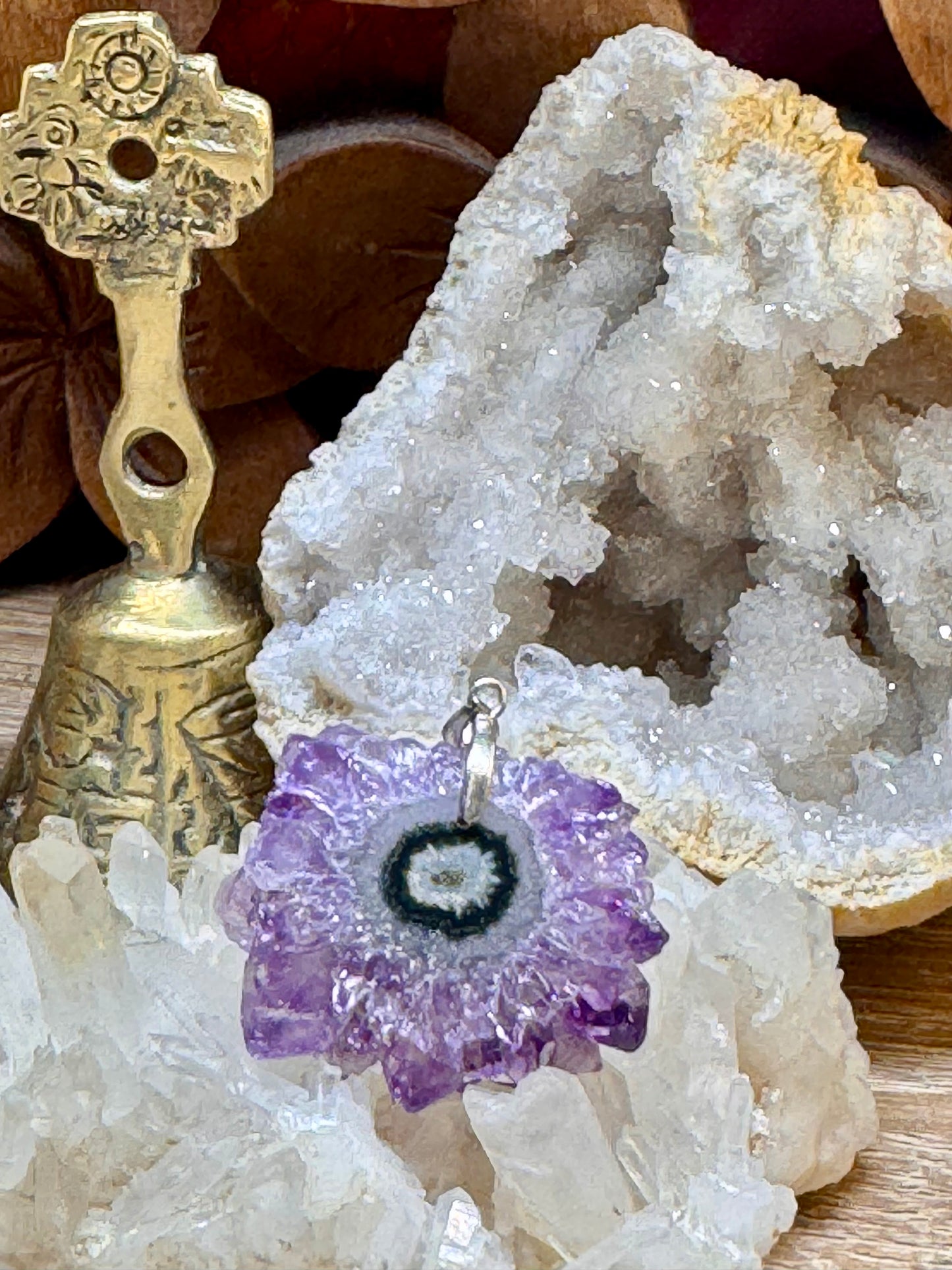 Pendentif de tranche d’améthyste
