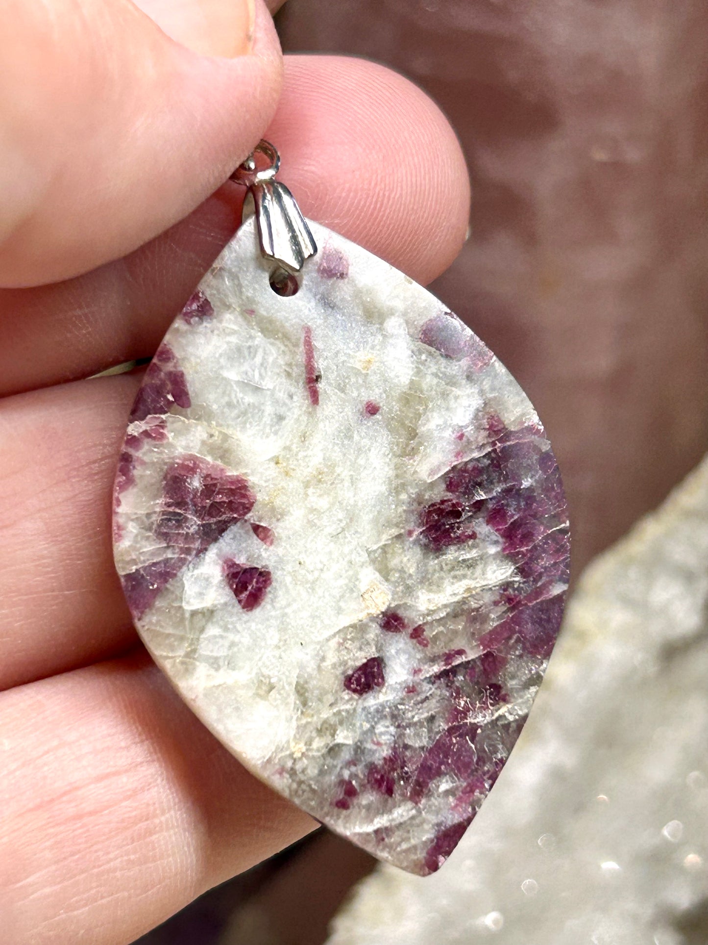 Pendentif de tourmaline rose/rubellite