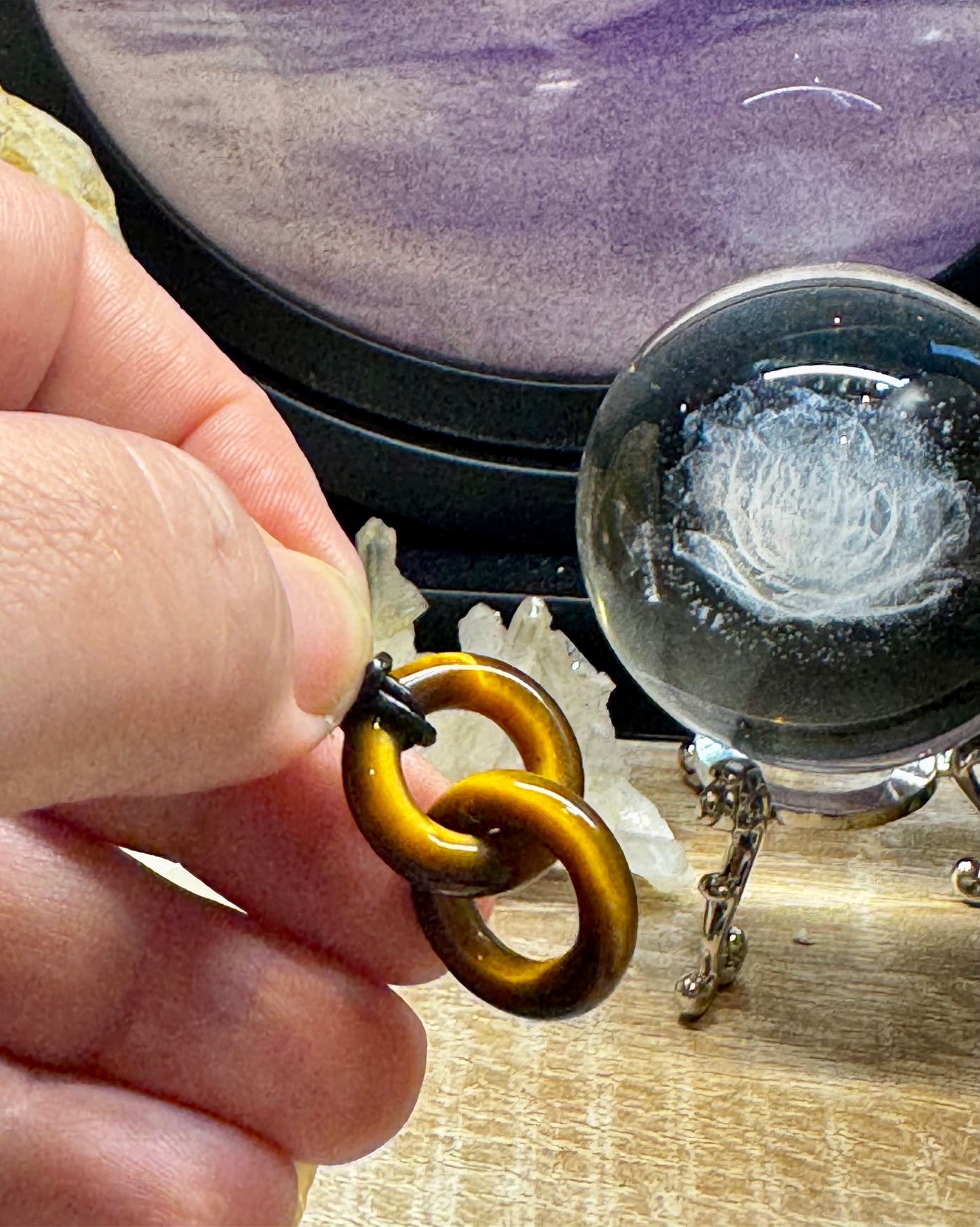 Anneaux entremêlés d’œil de tigre