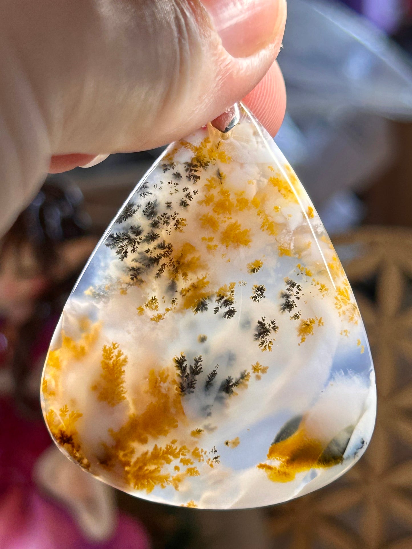 Pendentif d’agate dendritique