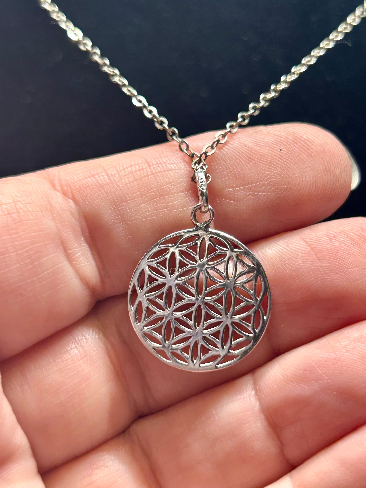 Médaille fleur de vie en argent 925