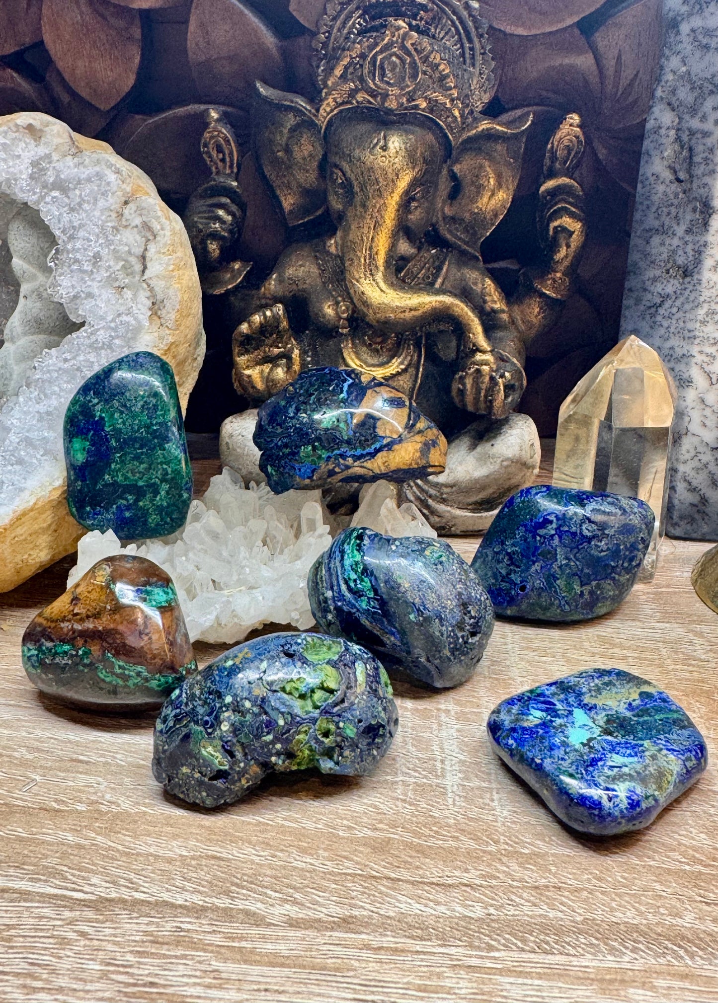 Galets et Pierres semi-polis d’Azurite Malachite