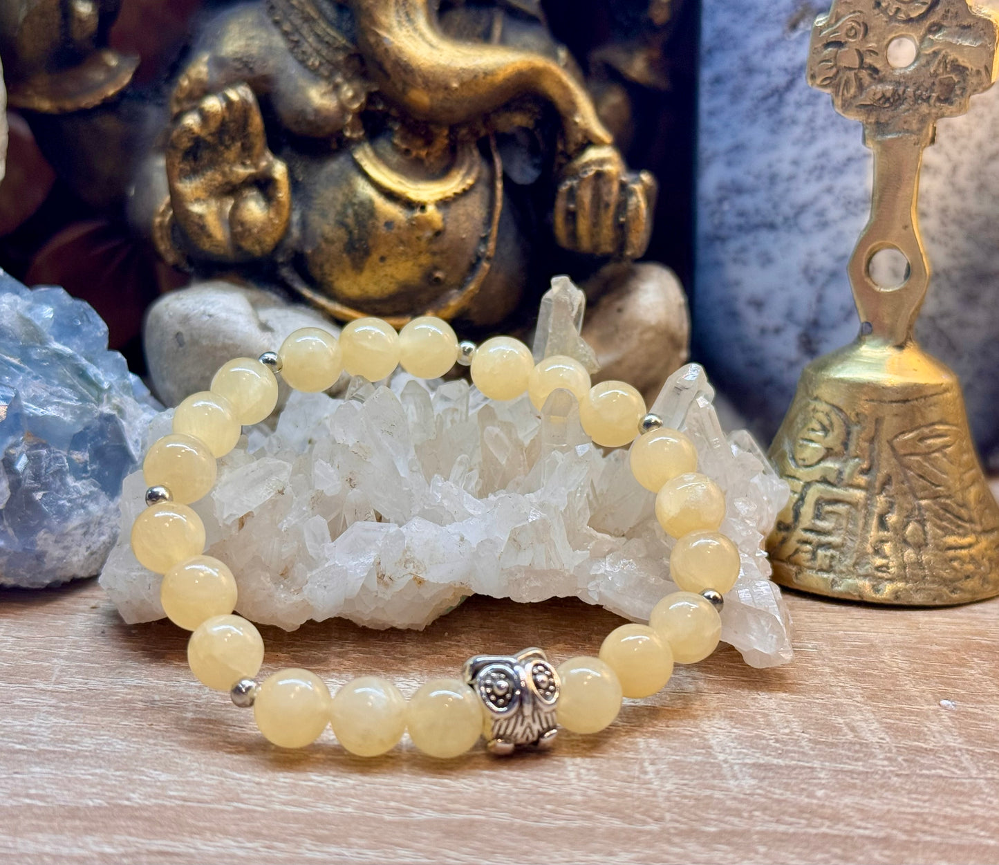 Bracelet Jade Jaune et Pierre du Soleil