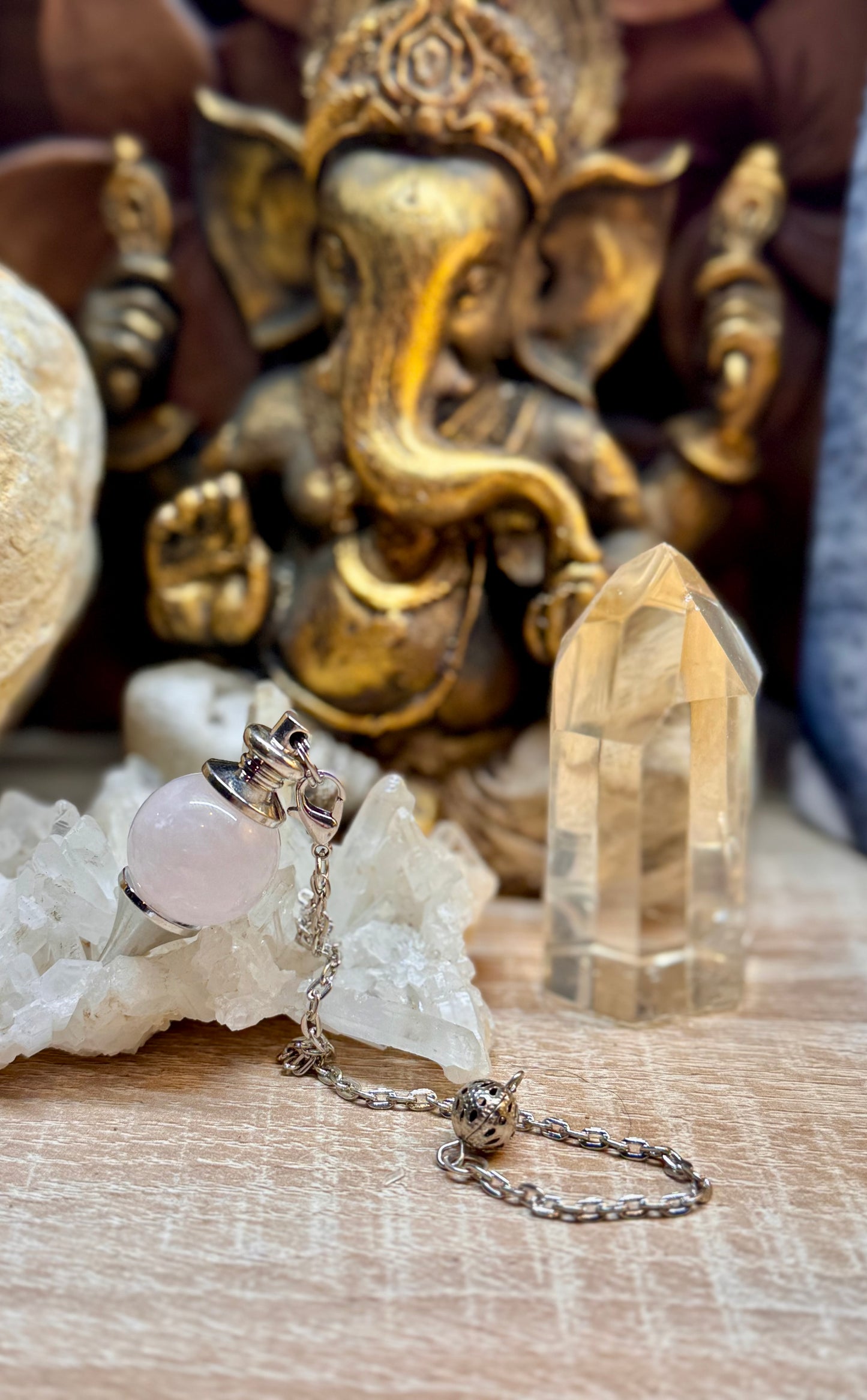 Pendule Séphoroton en Quartz Rose