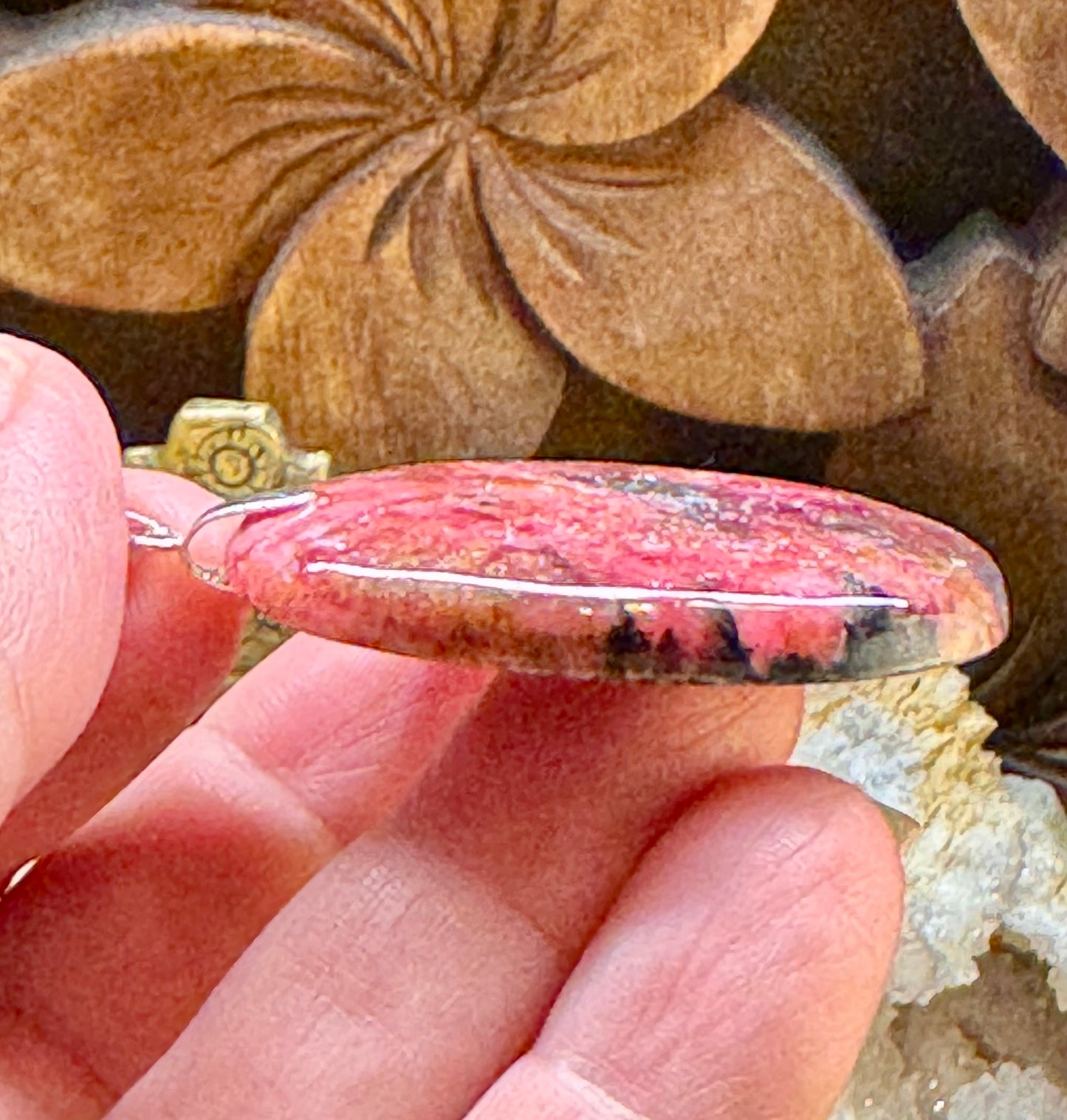 Pendentif de rhodonite