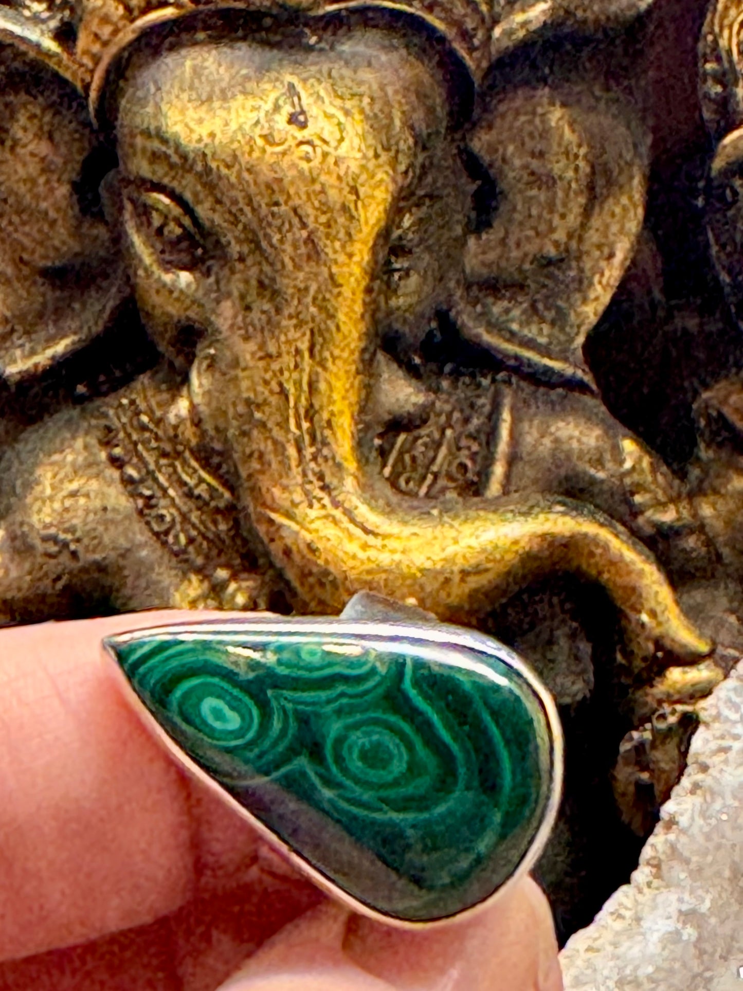 Bague malachite en argent 925