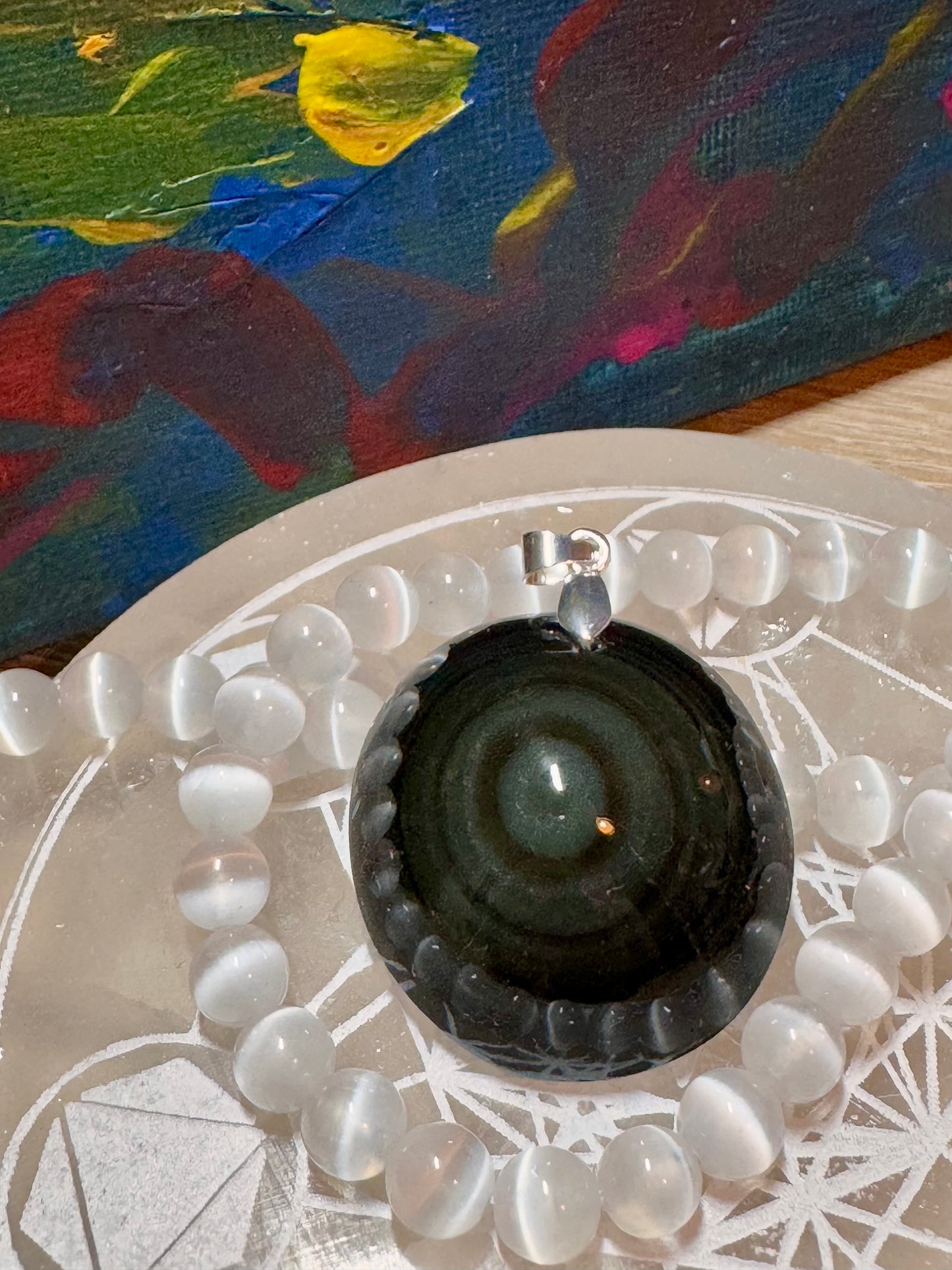 Pendentif d’obsidienne Œil Céleste