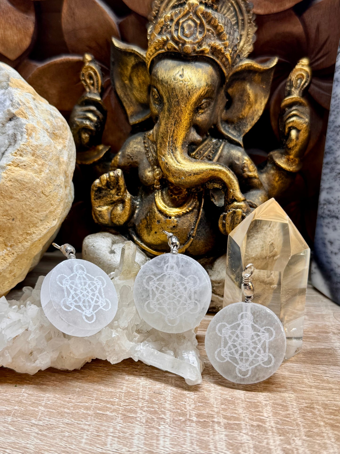Pendentif sélénite Métatron