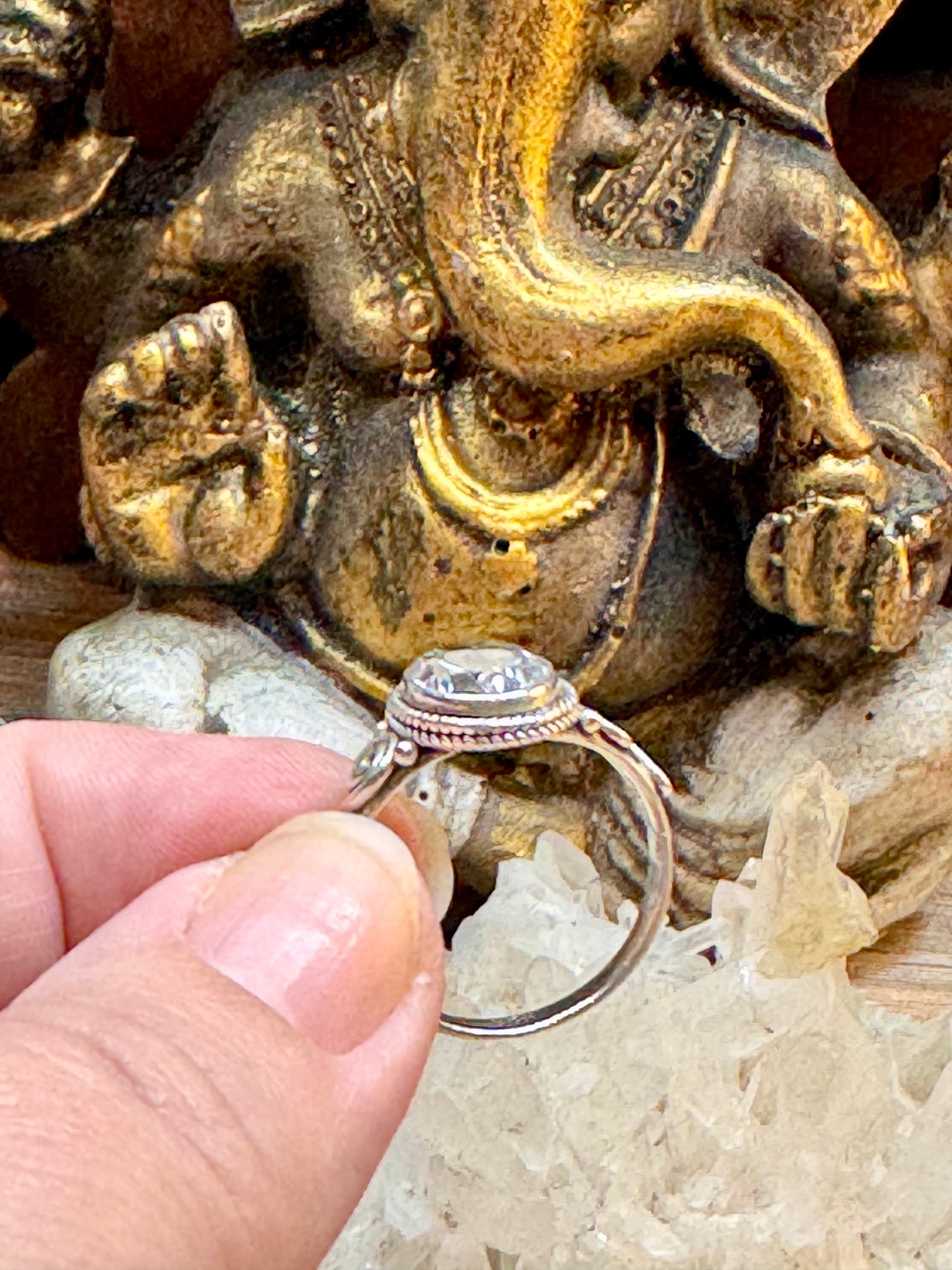 Bague Quartz Blanc