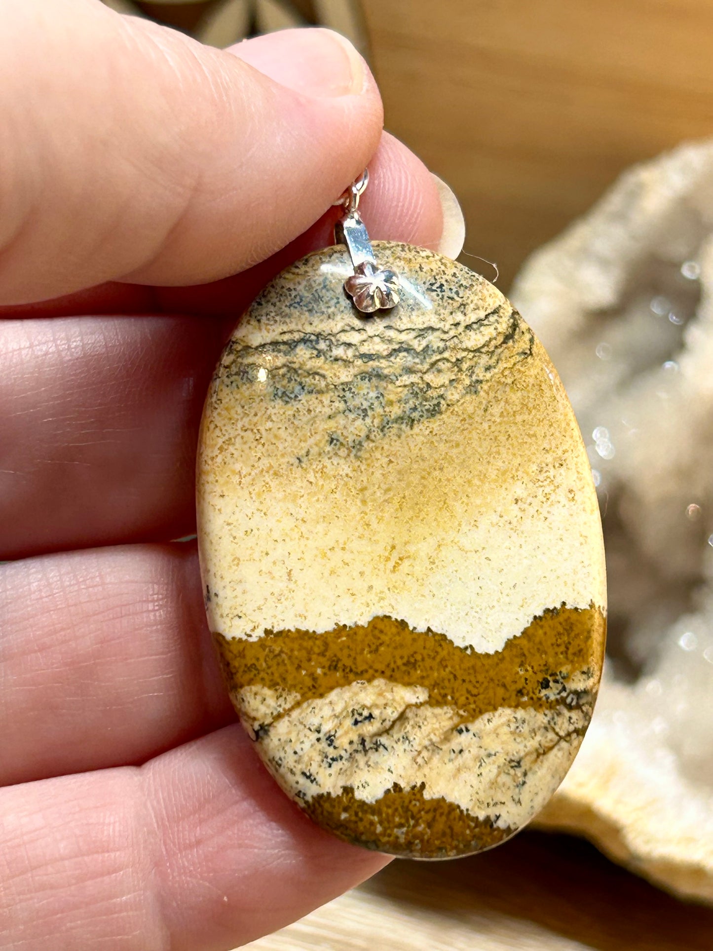 Pendentif de jaspe paysage