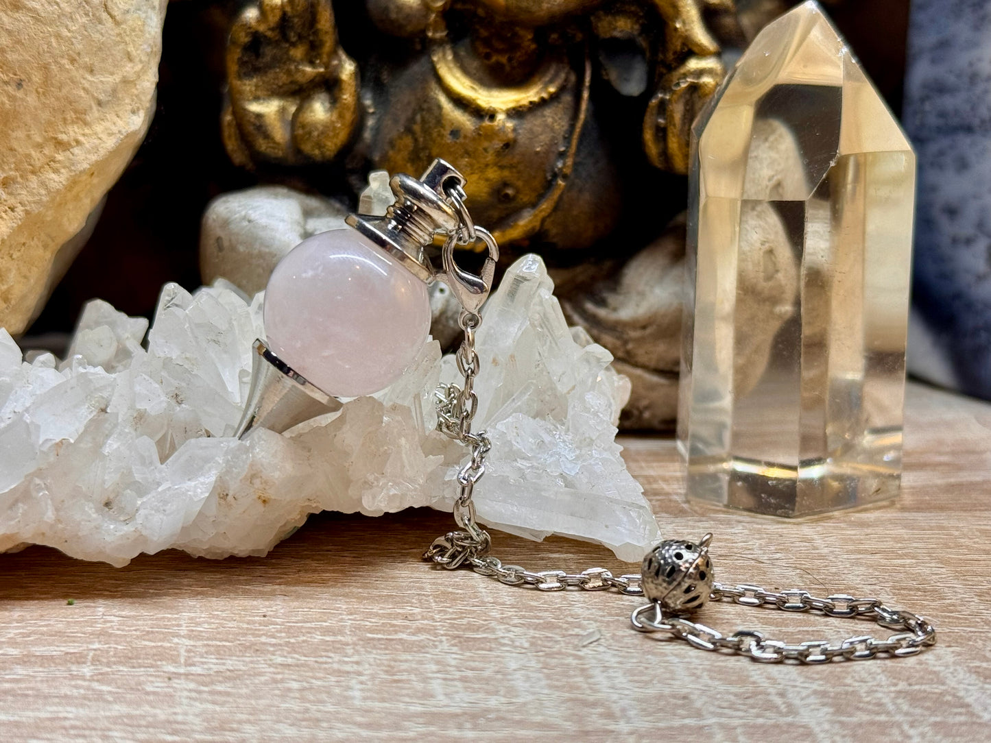 Pendule Séphoroton en Quartz Rose