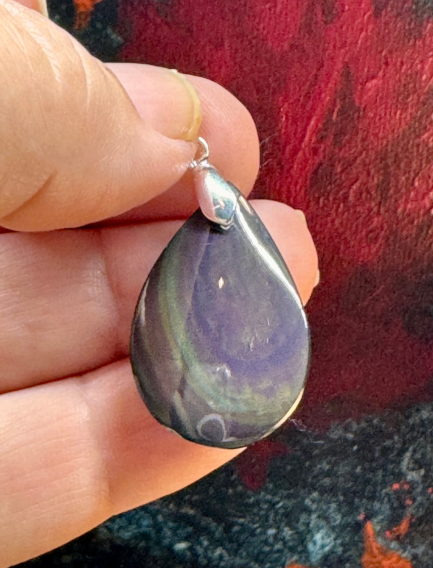 Pendentif en obsidienne œil céleste