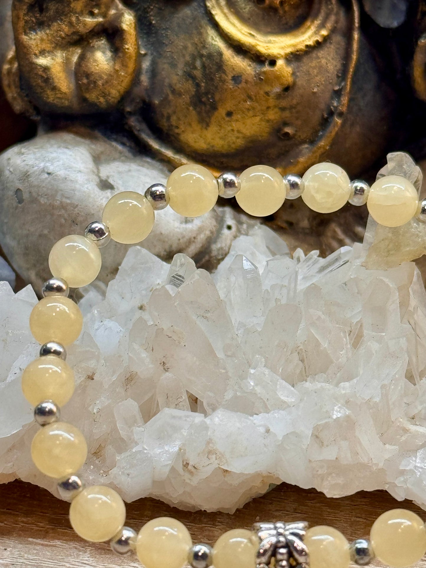 Bracelet Jade Jaune et Pierre du Soleil