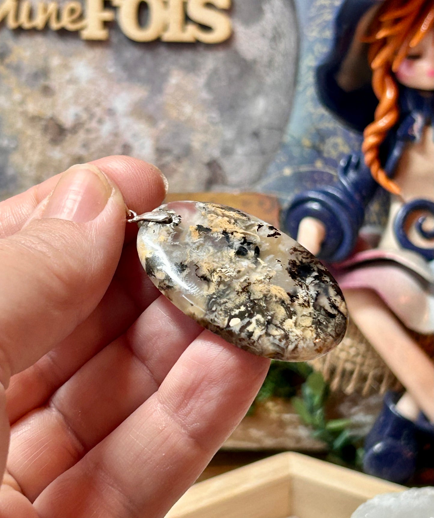 Pendentif d’agate dendritique