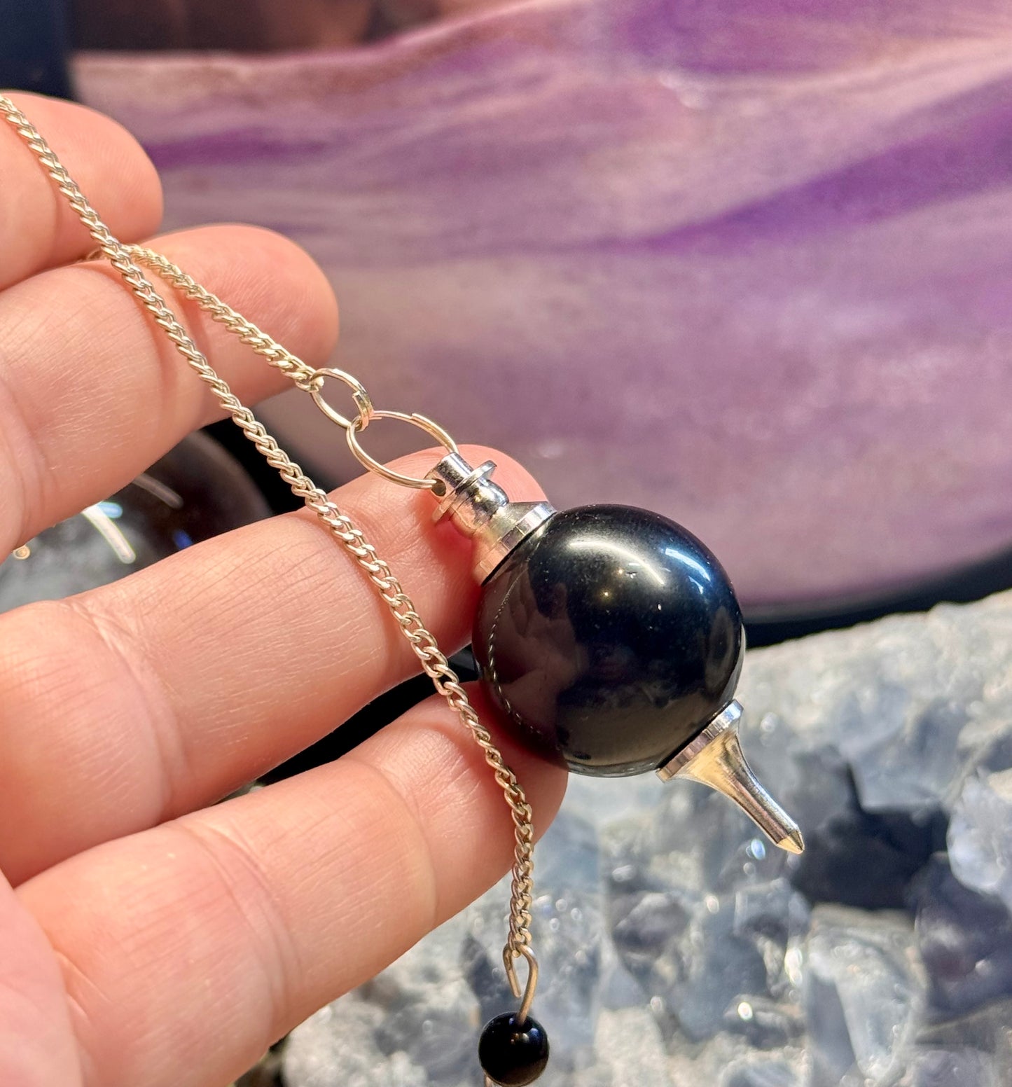 Pendule Séphoroton en Obsidienne Noire