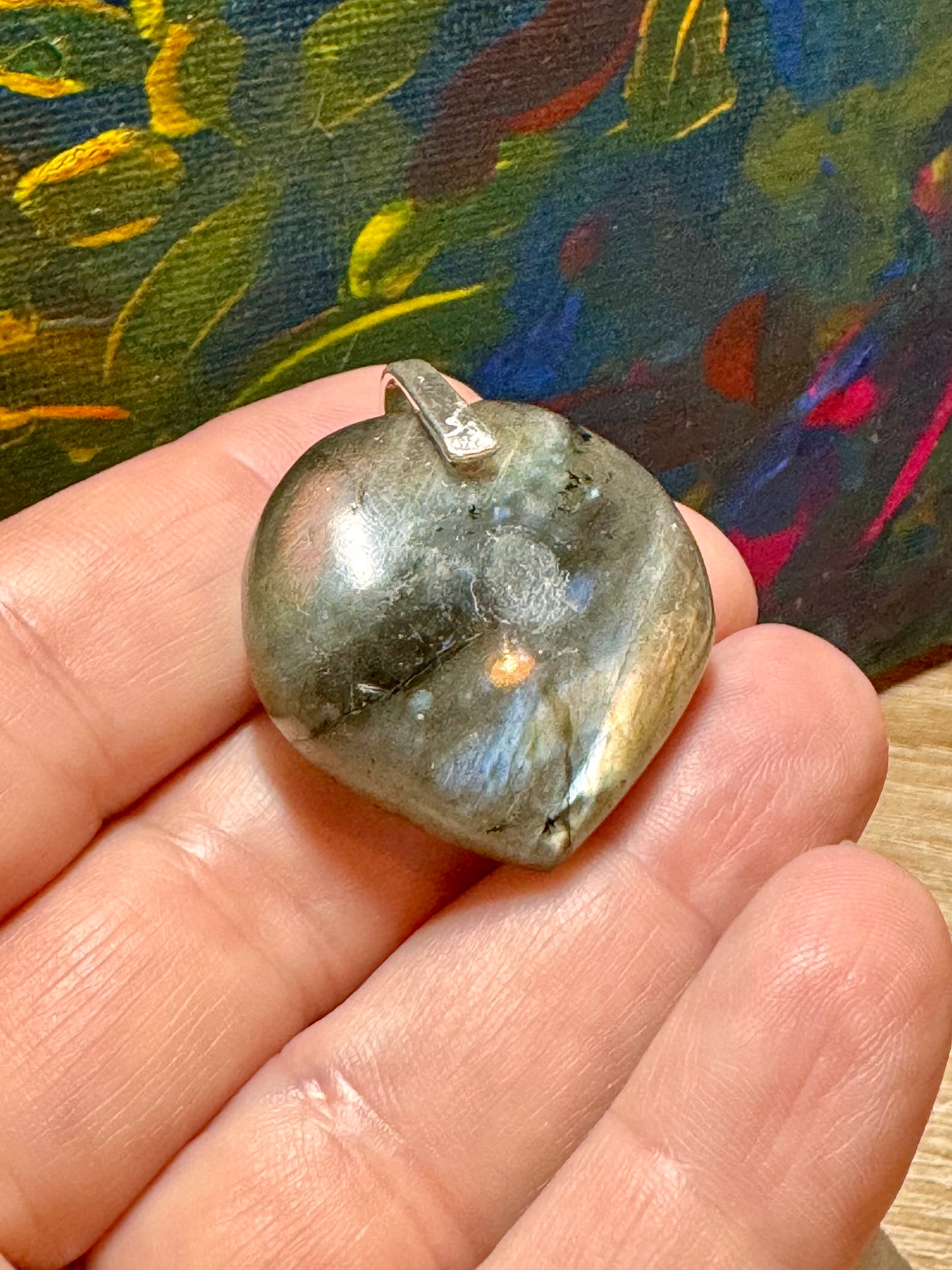 Pendentif cœur en labradorite