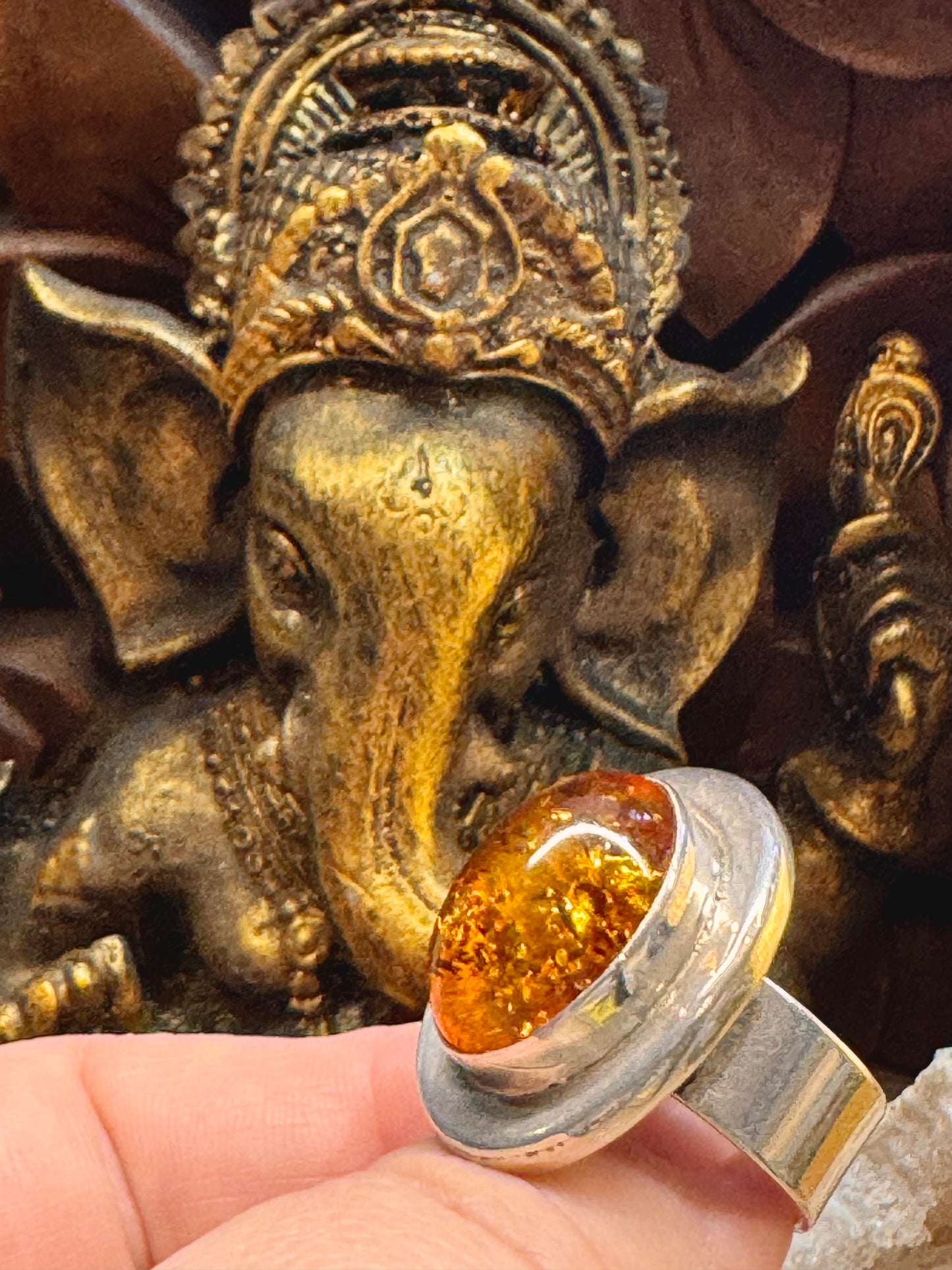 Bague ambre T56
