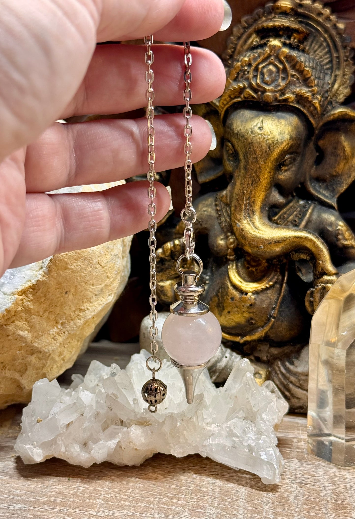 Pendule Séphoroton en Quartz Rose