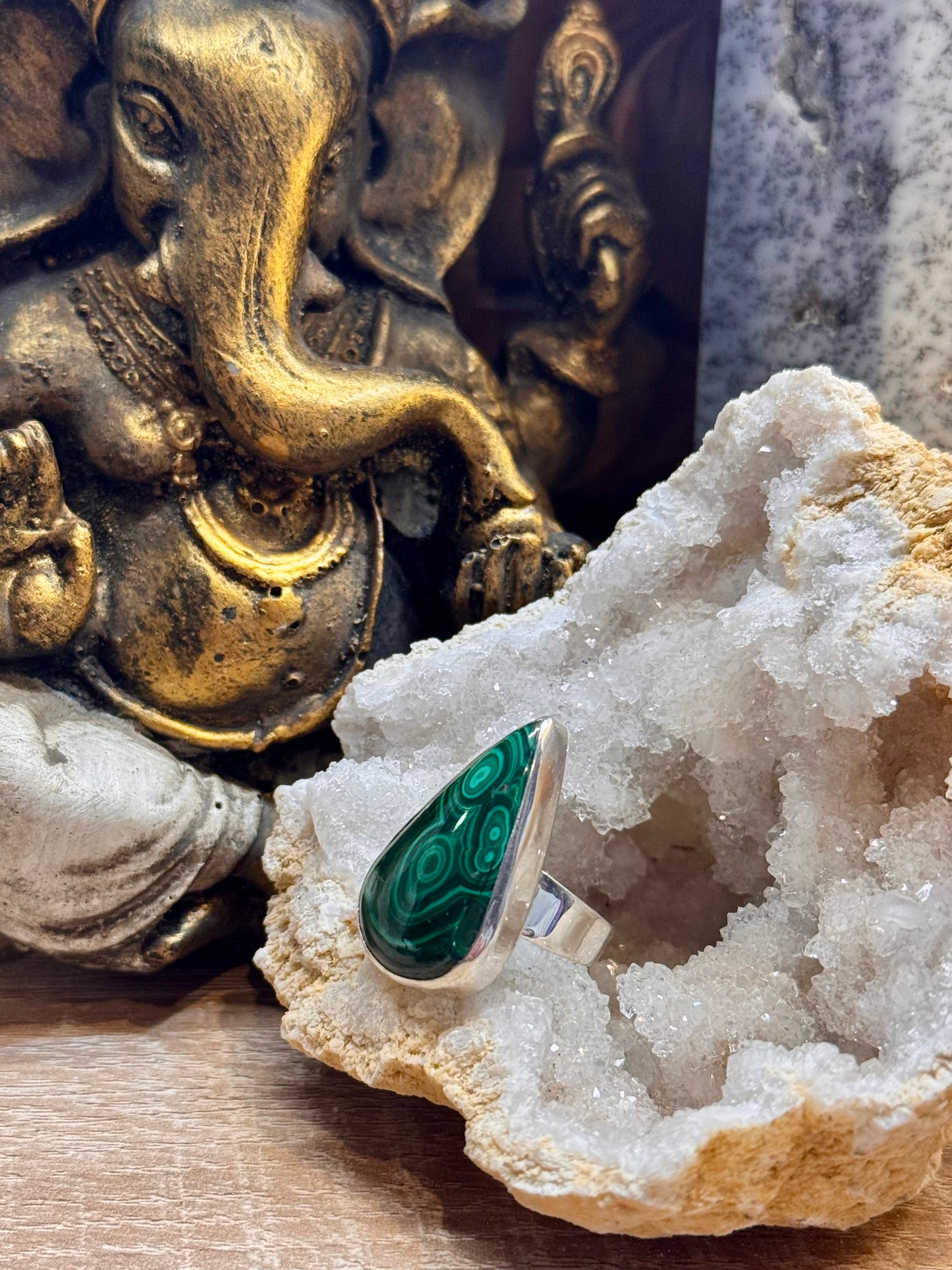 Bague malachite en argent 925