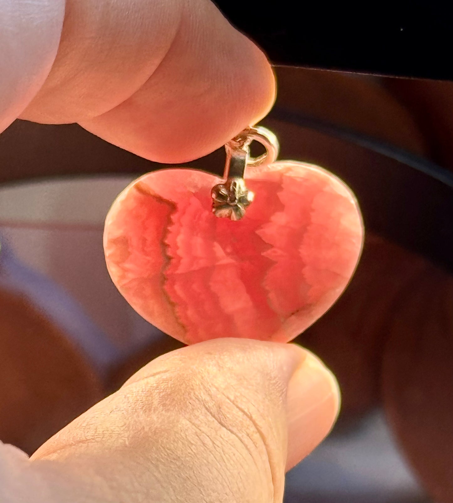 Pendentif cœur de Rhodochrosite