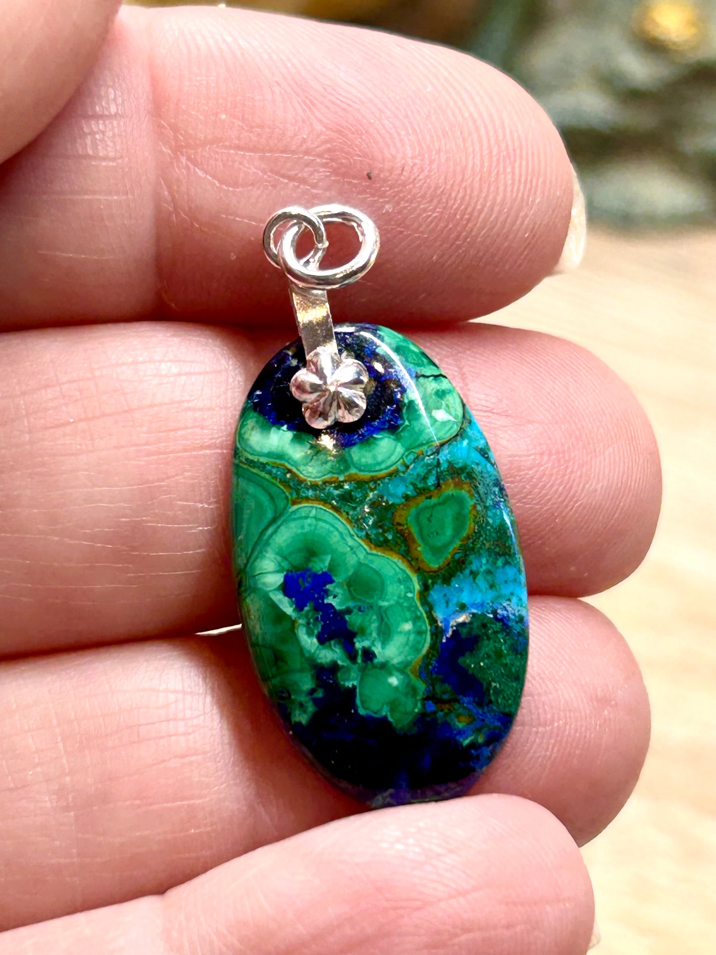 Pendentif d’azurite malachite