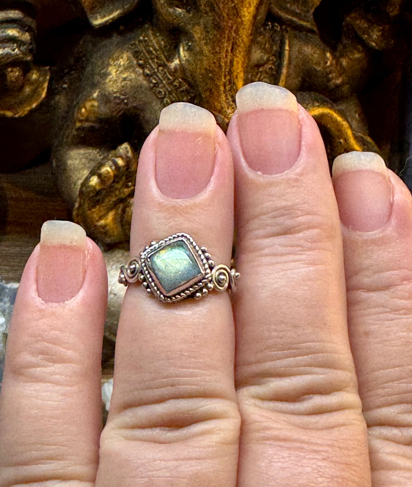 Bague Labradorite T47